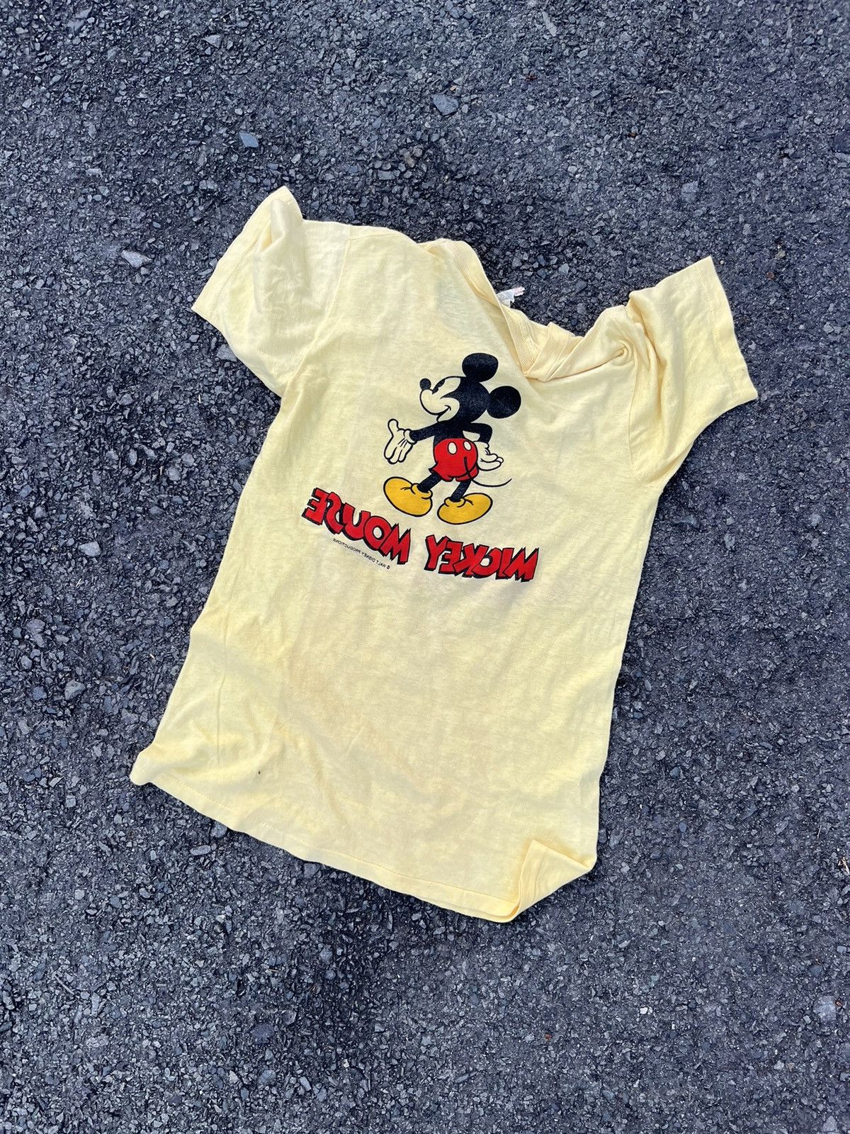 Band Tees × Mickey Mouse × Vintage 70's MICKEY MOUSE DOUBLE SIDE Size US M / EU 48-50 / 2 - 4 Thumbnail