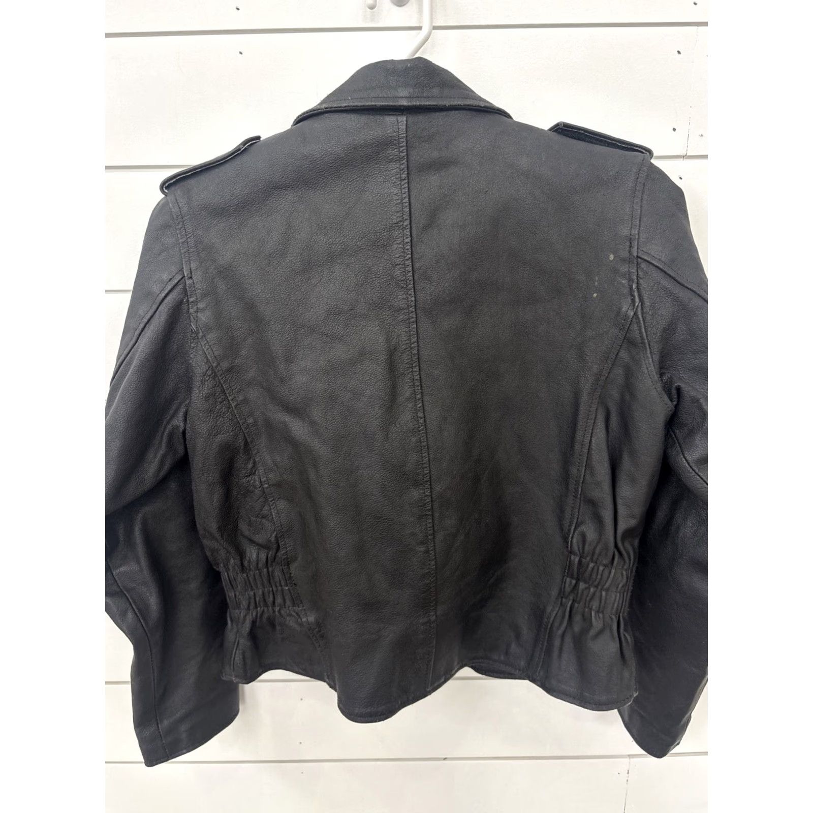 Vintage VINTAGE Interstate Leathers Black Leather Biker Motorcycle Cafe Racer Coat Jacket Womens Small Lined Size S / US 4 / IT 40 - 3 Thumbnail