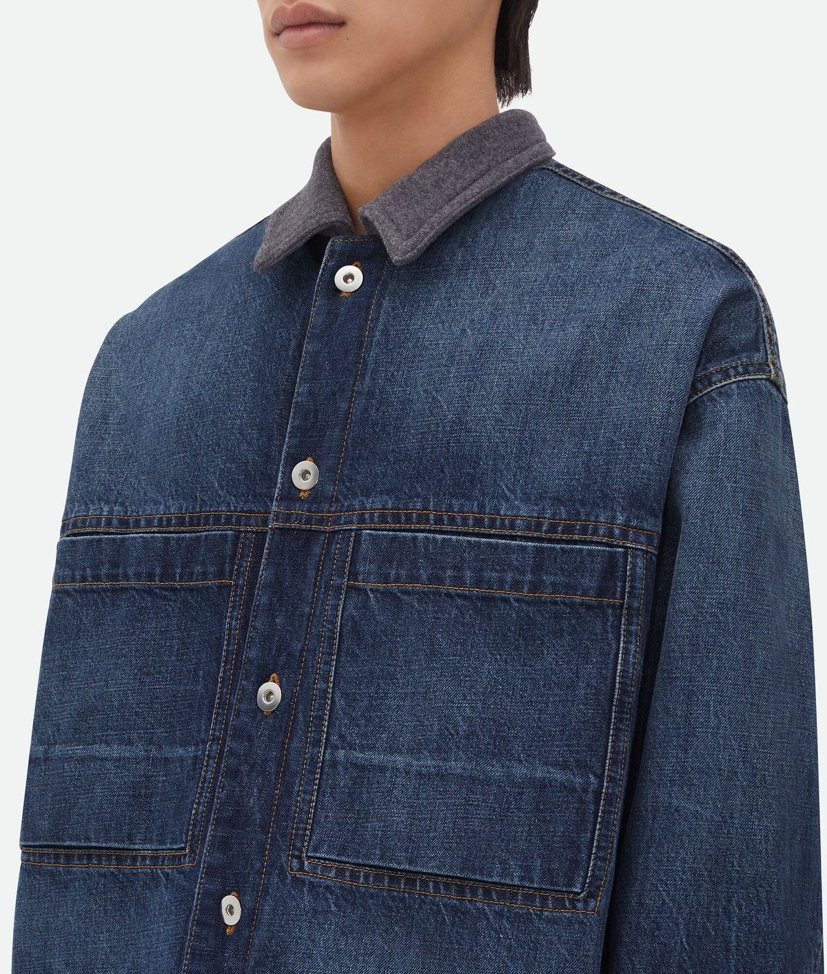 Bottega Veneta 💥$3.6K VALUE💥 Reversible Wool Denim Jacket Size US S / EU 44-46 / 1 - 5 Thumbnail