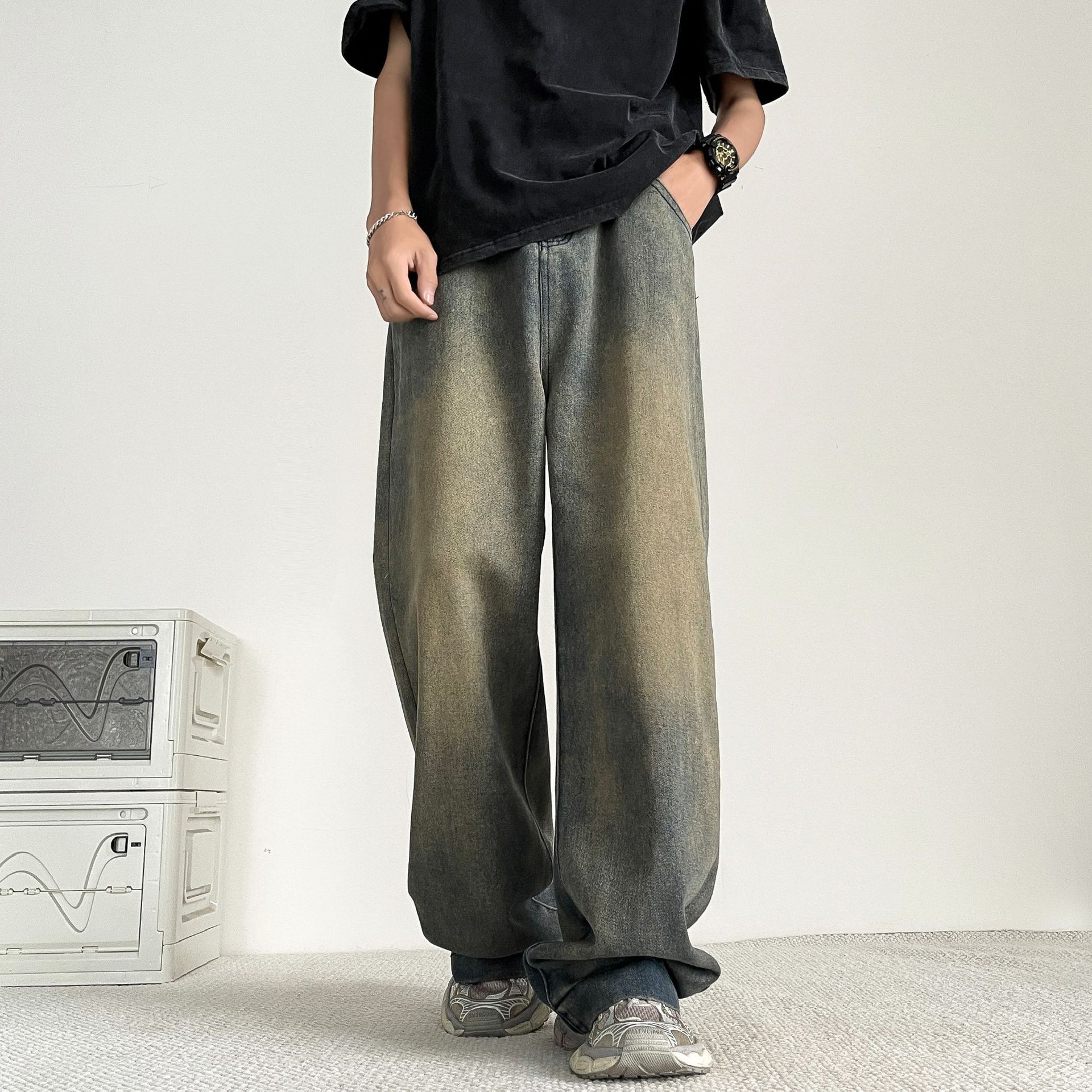 Japanese Brand × Jean Retro high street straight leg loose jeans Size US 32 / EU 48 - 2 Thumbnail