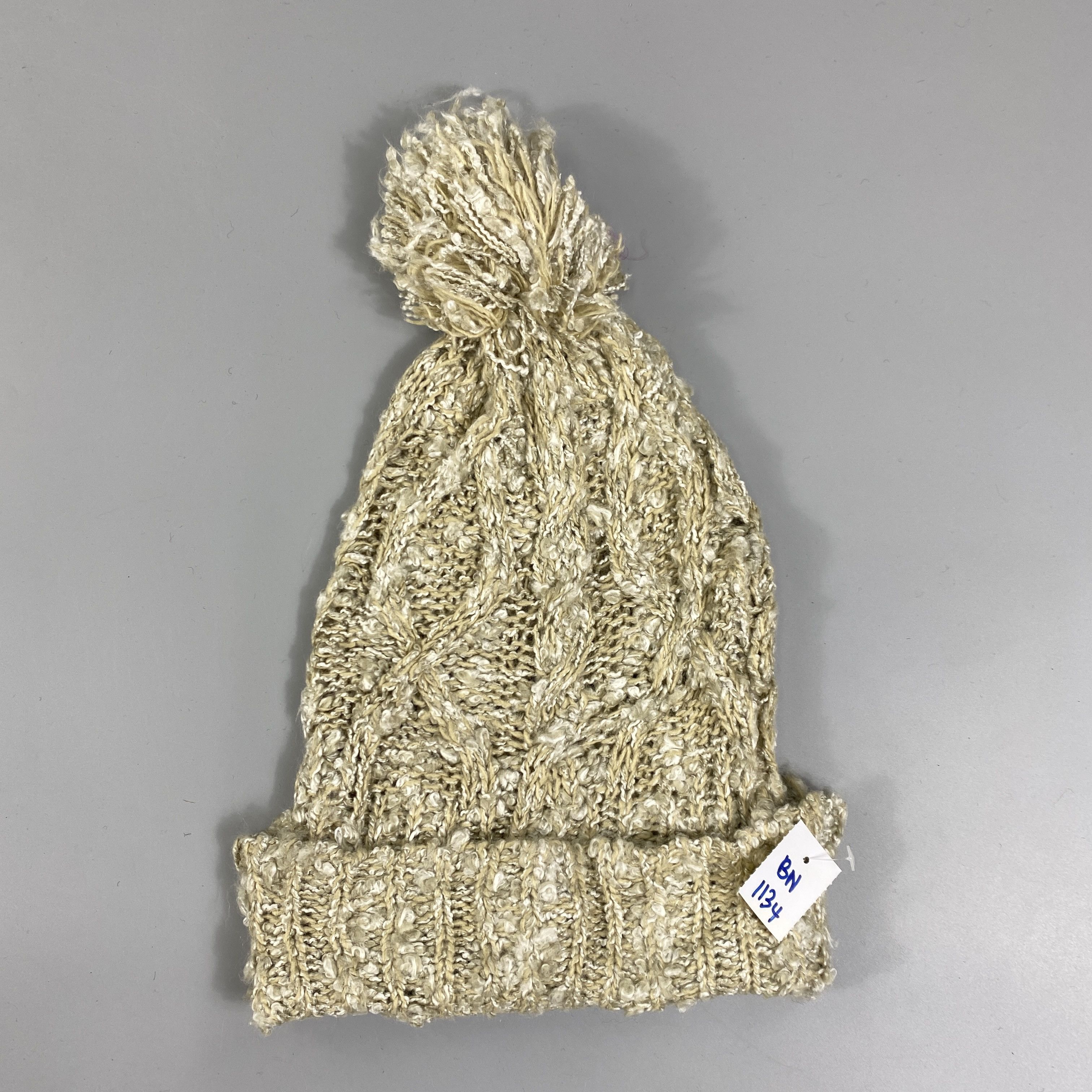 Japanese Brand Knitted Cable Beanie Hats With Pom Pom -BN1134 Size ONE SIZE - 6 Thumbnail
