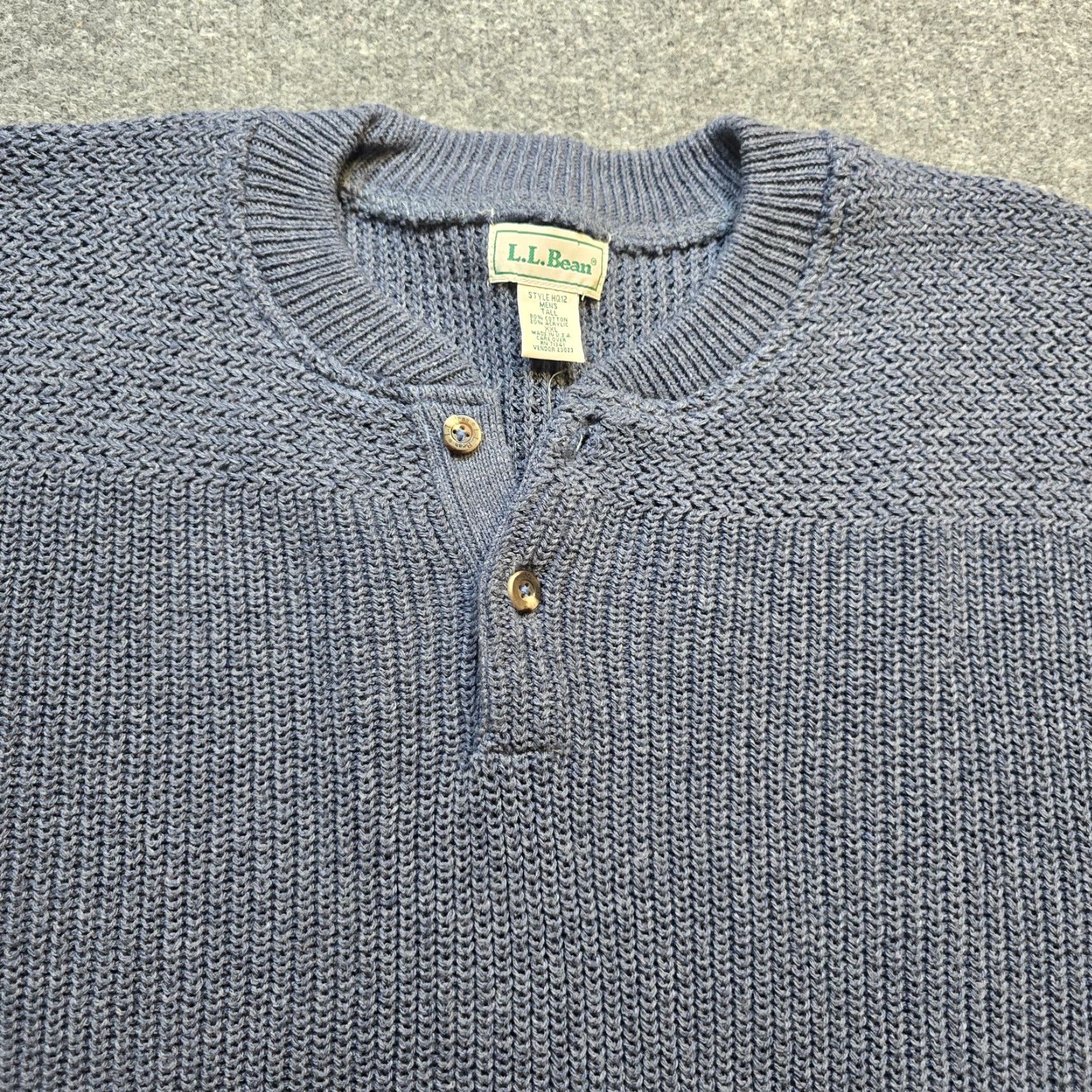 Vintage VINTAGE LL Bean Sweater Mens XXL Tall Blue Cotton Knit Henley Long Sleeve Casual Mens XL Tall? No—keep to original size: 2XLT Size US XXL / EU 58 / 5 - 2 Thumbnail