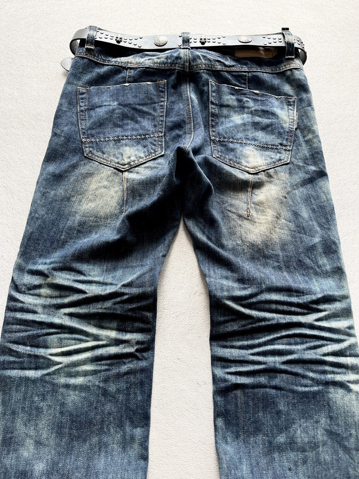 Kapital 2000s Cotton & Indigo Mudwash Faded Straight Jeans Size US 36 / EU 52 - 8 Thumbnail