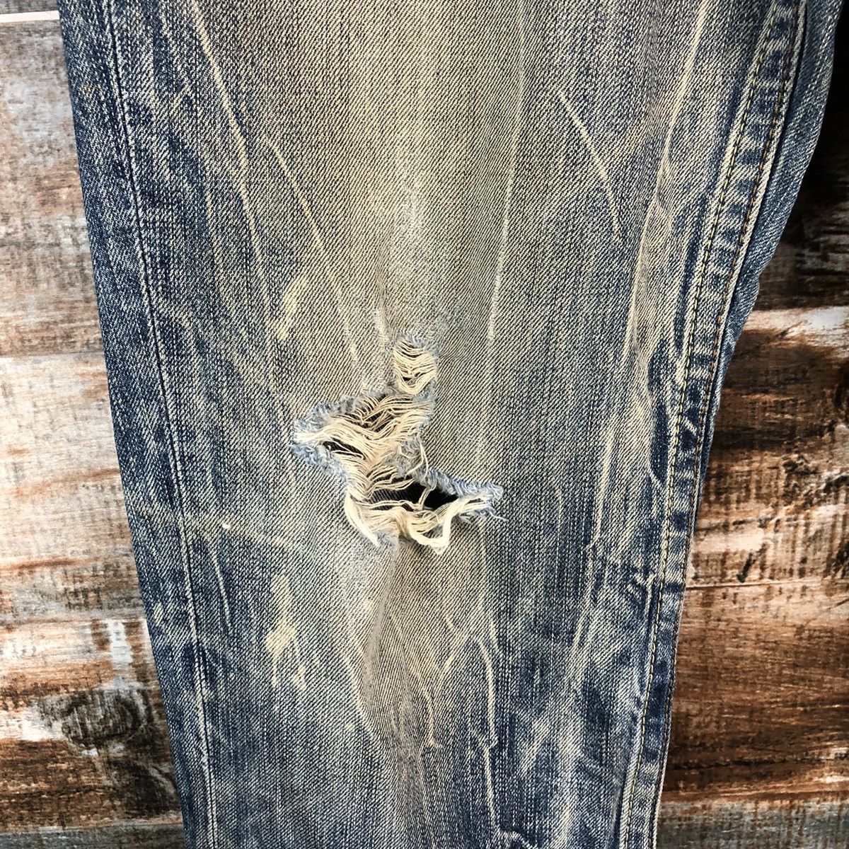 Levi's Levis 502 Blue faded ripped vintage jeans Denim Pants #A2608 Size US 33 - 9 Thumbnail