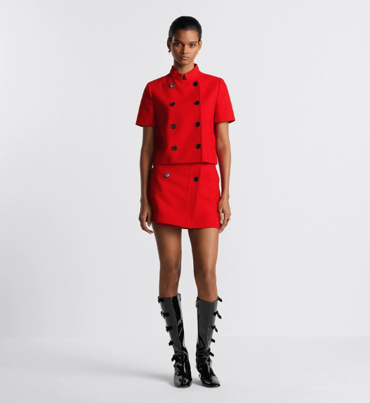 Dior o1w1db11225 451J12 Wrap Mini Skirt in Red Size 26" / US 2 / IT 38 - 4 Thumbnail