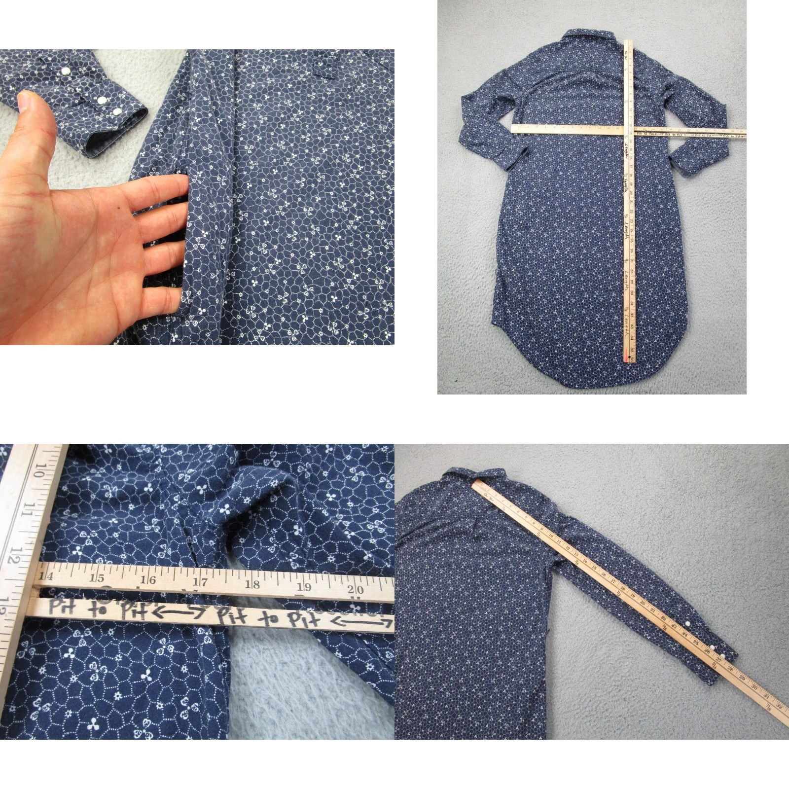 Levi's Levi's Dress Womens S Pearl Snap Blue Floral Western Cottagecore Prairie Boho Shirt Dress Womens Size S / US 4 / IT 40 - 8 Thumbnail