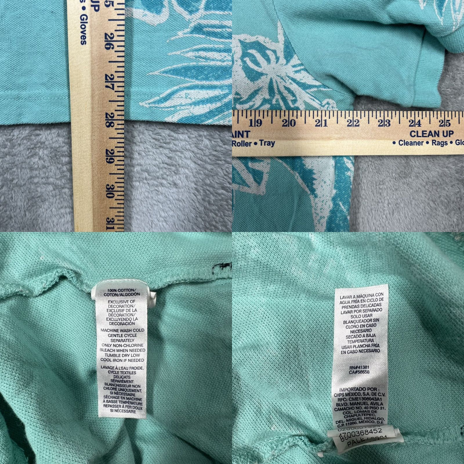 Chaps Chaps Polo Shirt Men Medium Aqua Blue Floral Print Short Sleeve EUC Size US M / EU 48-50 / 2 - 9 Thumbnail