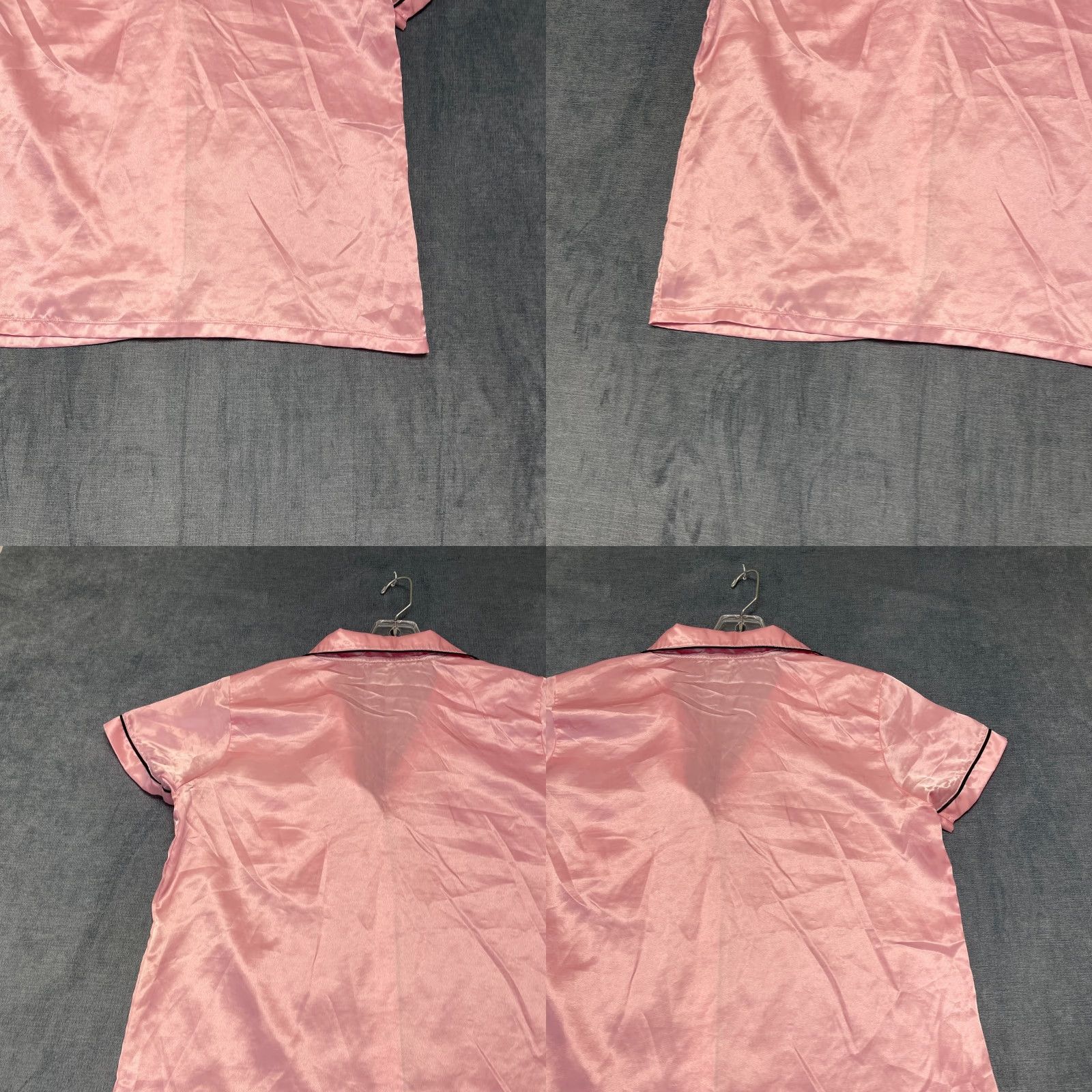 Bebe Bebe Shirt Womens M Pink Satin Piping Trim Beaded Logo Lounge Sleepwear Size M / US 6-8 / IT 42-44 - 9 Thumbnail