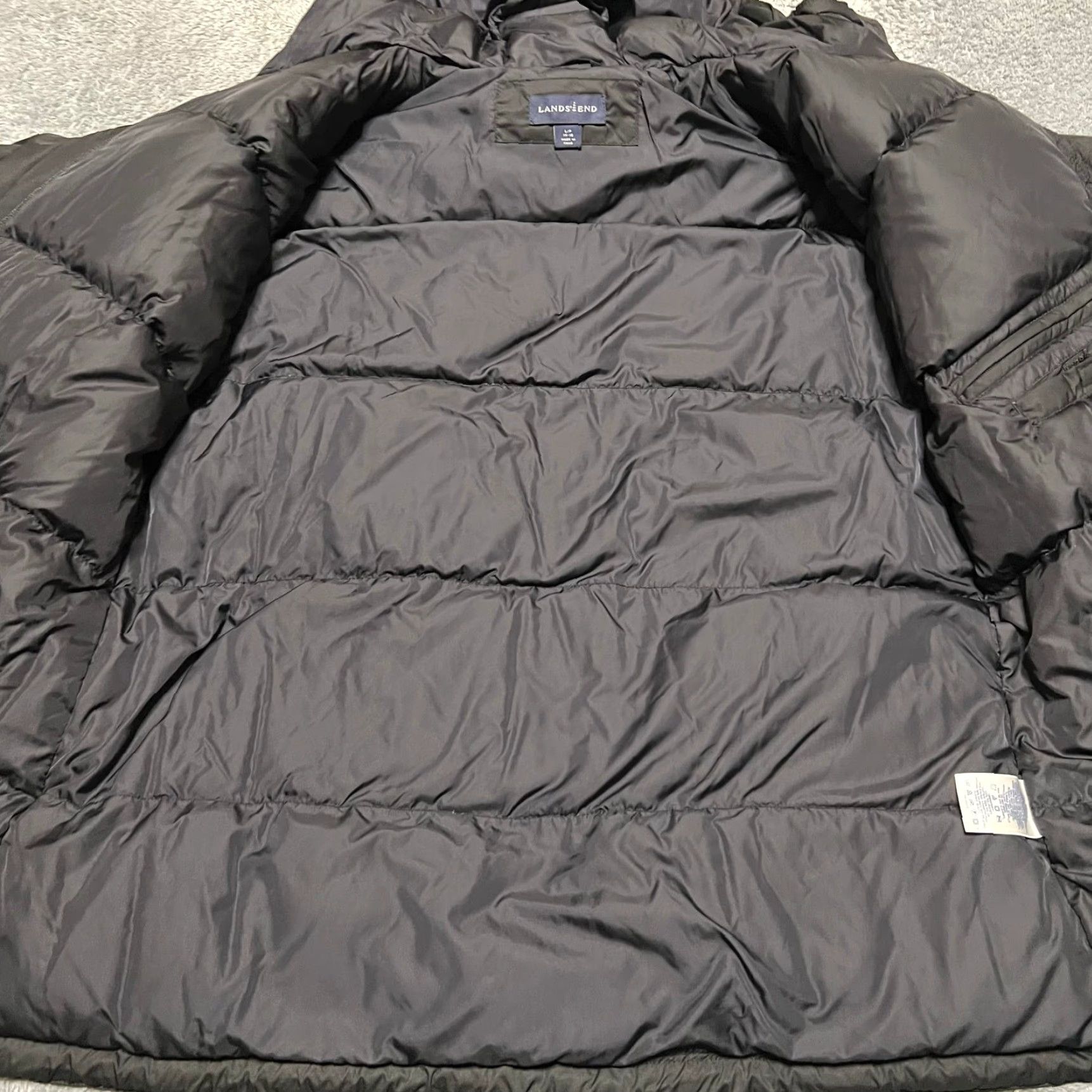 Lands' End **Lands' End Petite Black Women's Large Down Hooded Coat Winter** User: Lands' End Petite Black Women's Large Down Hooded Coat Winter Size L / US 10 / IT 46 - 6 Thumbnail