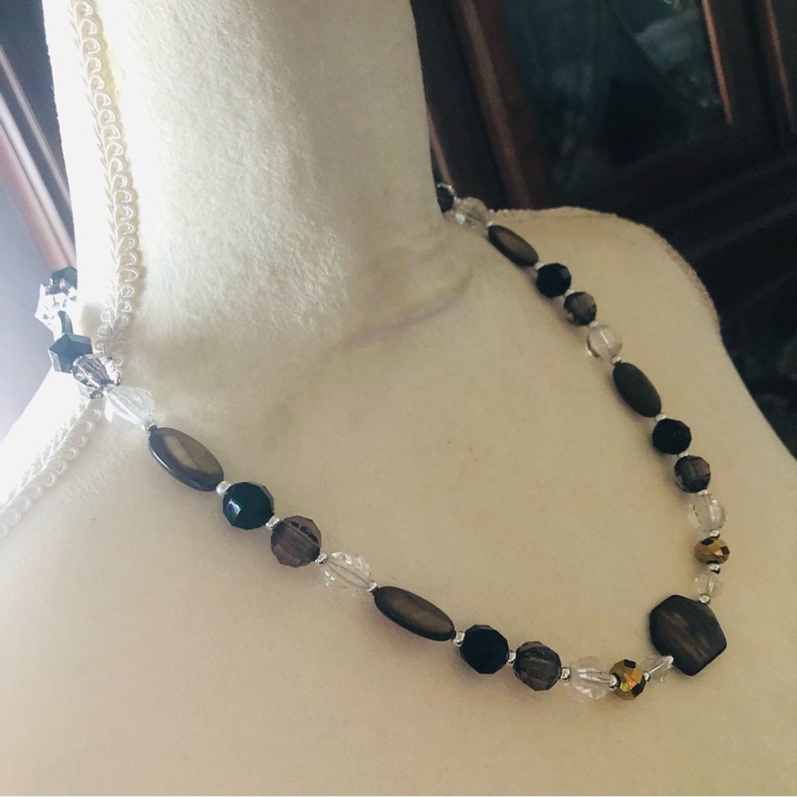 Handmade Handcrafted repurpose tiger eye beaded necklace Size ONE SIZE - 5 Thumbnail