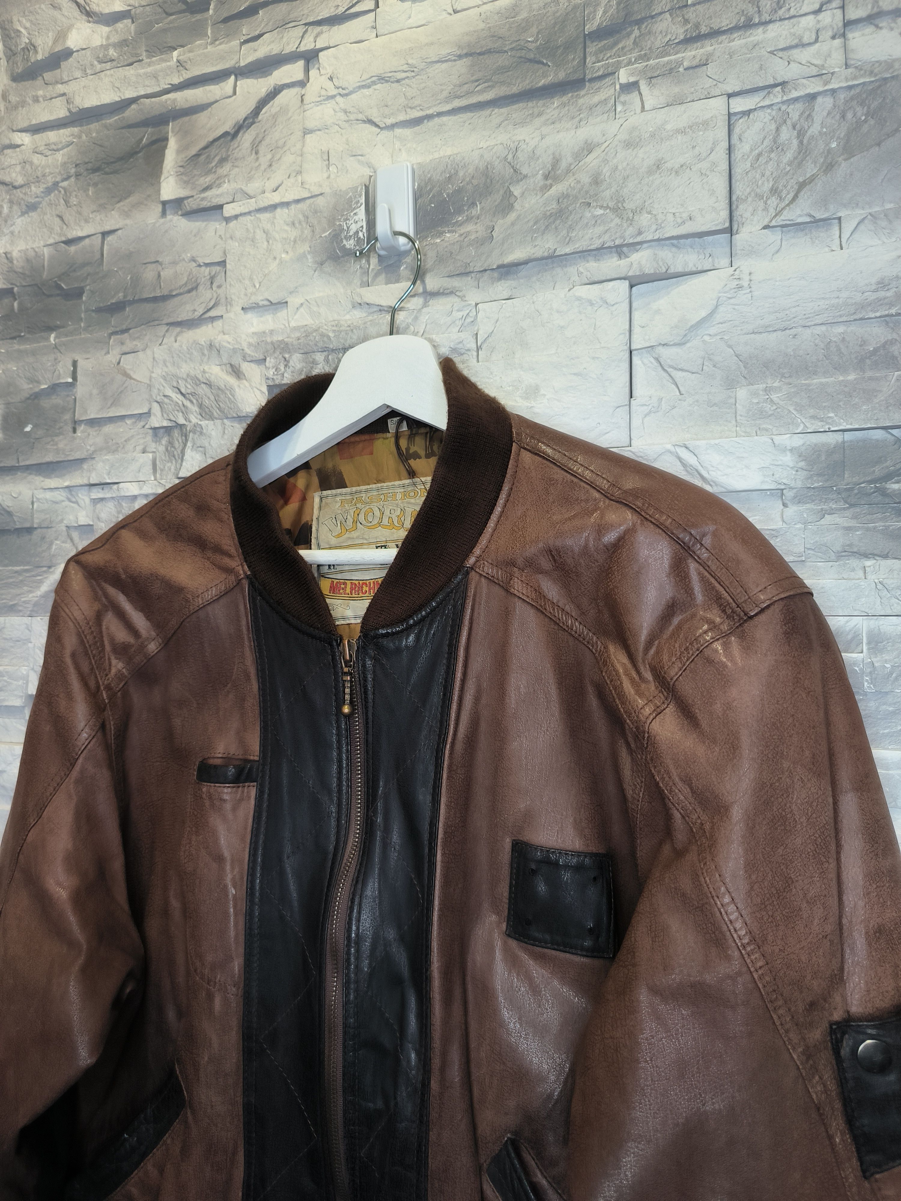 Other Vintage Leather Bomber Jacket Brown Mel Richman Size US S / EU 44-46 / 1 - 4 Thumbnail