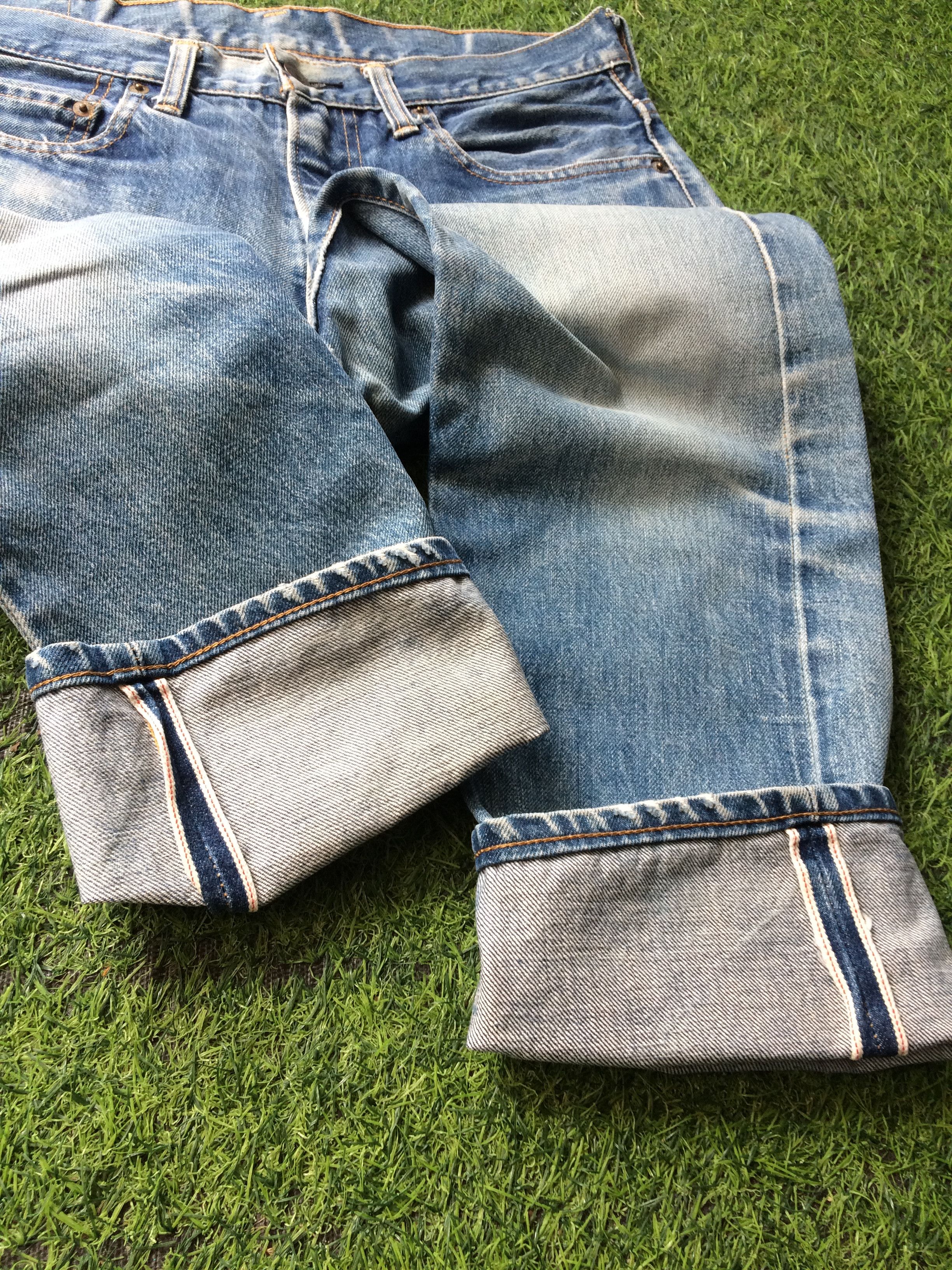 Japanese Brand × Jean Distressed Japanese Selvedge Faded Denim Jeans D-733 Size US 31 - 5 Thumbnail
