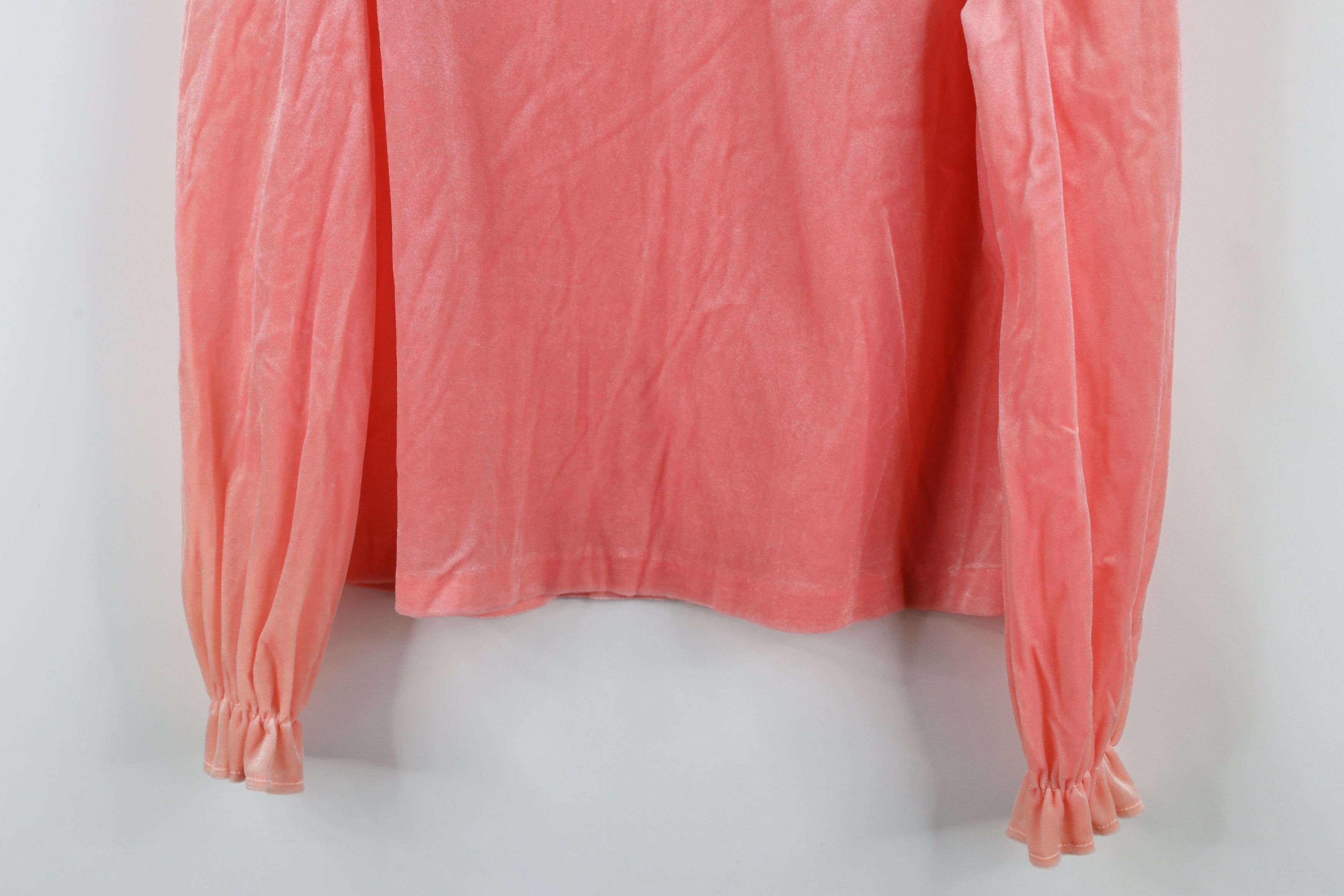 Vintage Vintage 70s Streetwear Cuff Velvet Velour Sweater Pink USA Size M / US 6-8 / IT 42-44 - 3 Thumbnail