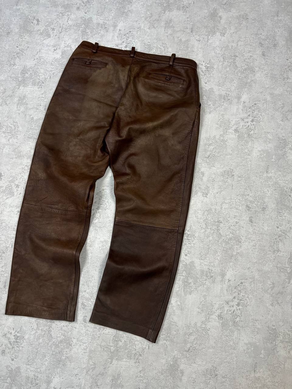 Genuine Leather Vintage Brown Leather Pants Y2K Size US 36 / EU 52 - 10 Thumbnail
