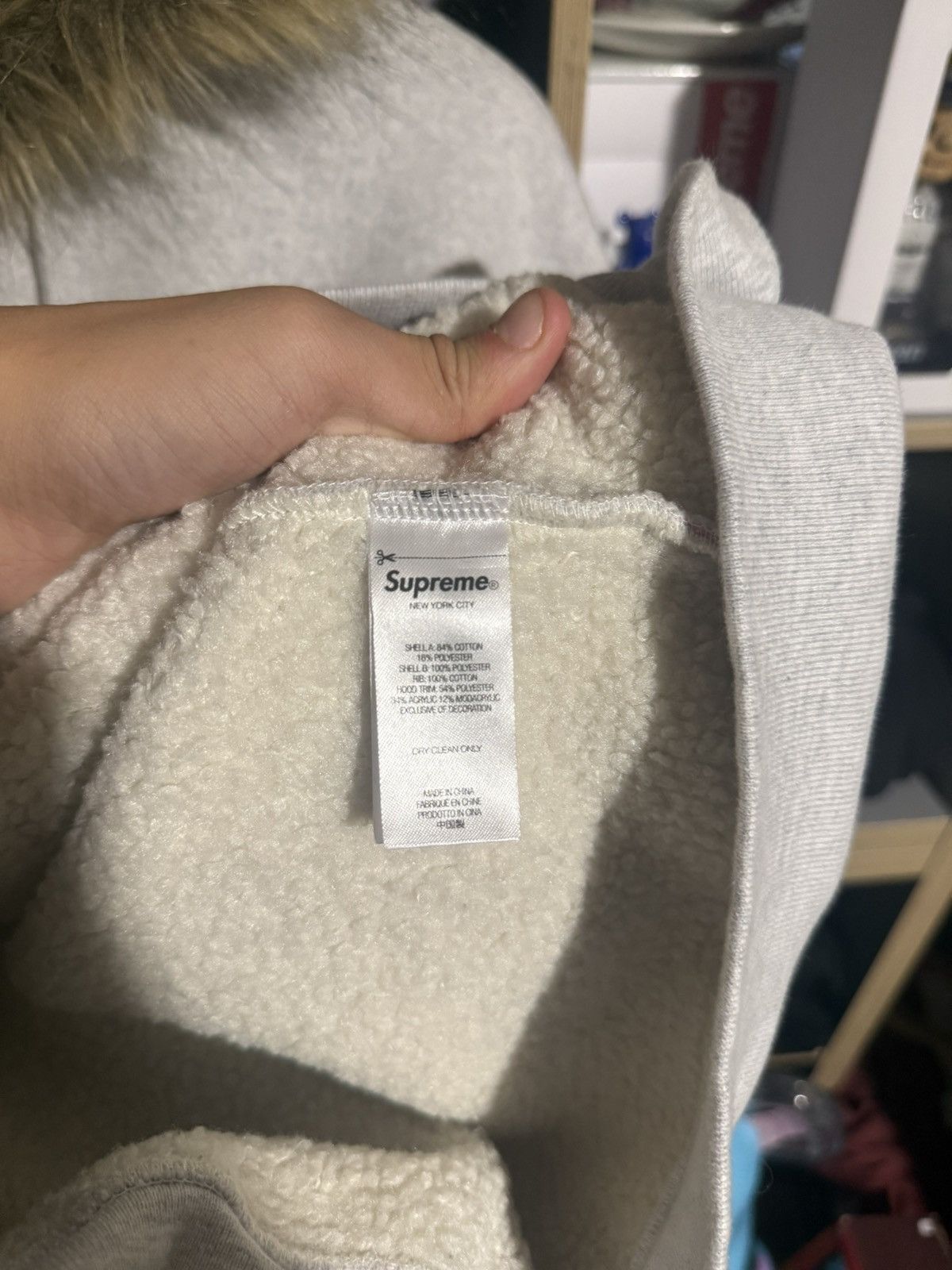 Supreme Supreme Grey Faux Fur Zip Up Hoodie Size US L / EU 52-54 / 3 - 6 Thumbnail