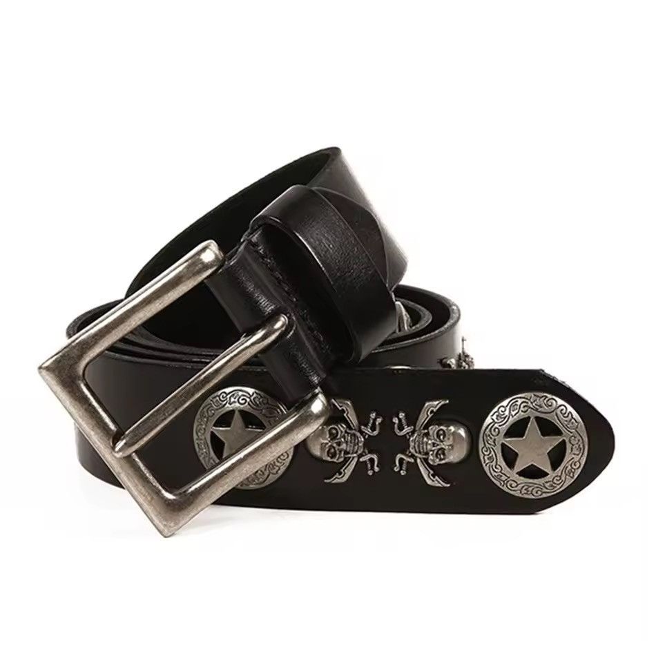 Other Genuine Leather Vintage Harajuku Cowboy Style Belt Y2k 90’s Size ONE SIZE - 3 Thumbnail