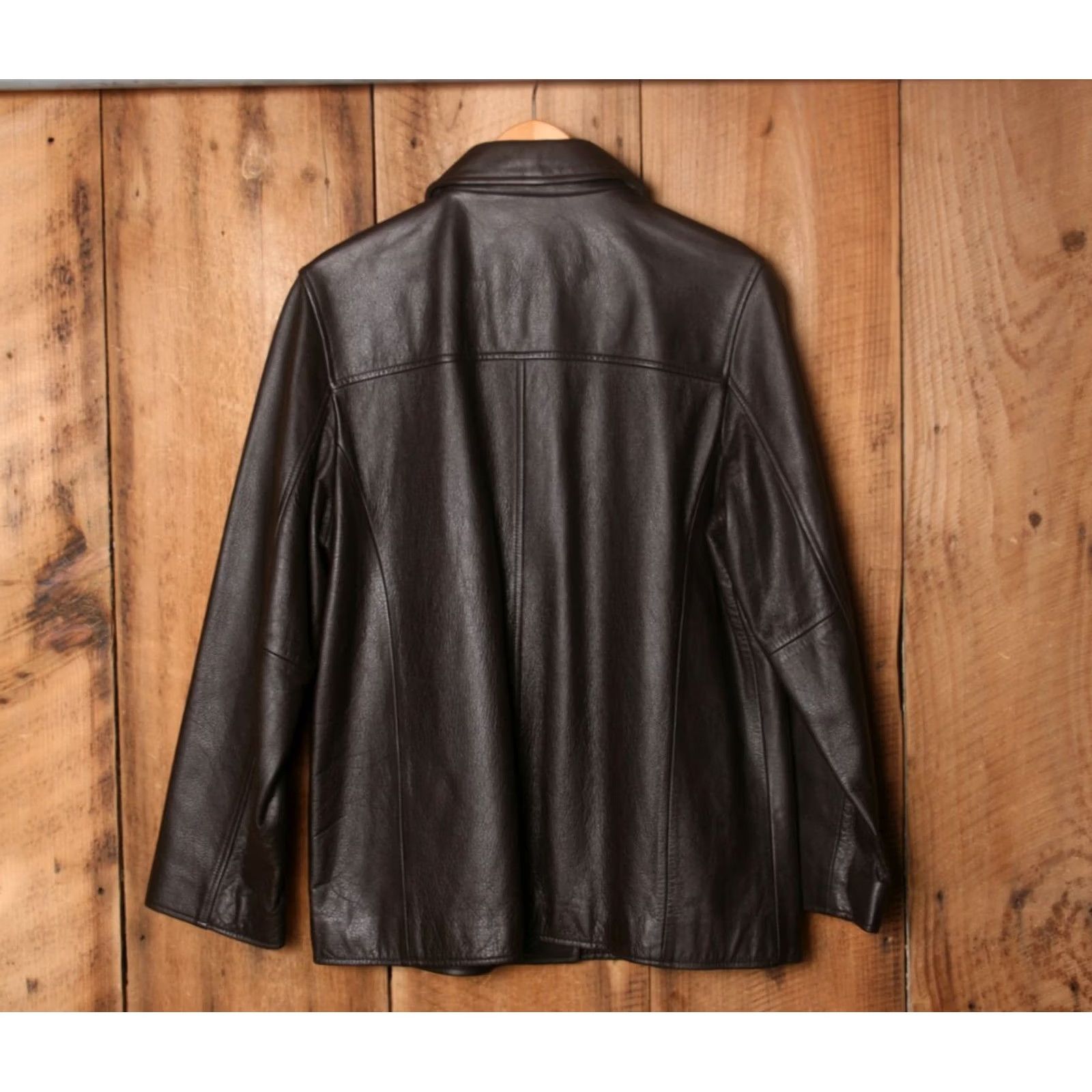 Eddie Bauer EDDIE BAUER Leather Jacket Women's L Brown 4-Button Basic Jacket Size L Vintage? (No Tag) Size L / US 10 / IT 46 - 6 Thumbnail