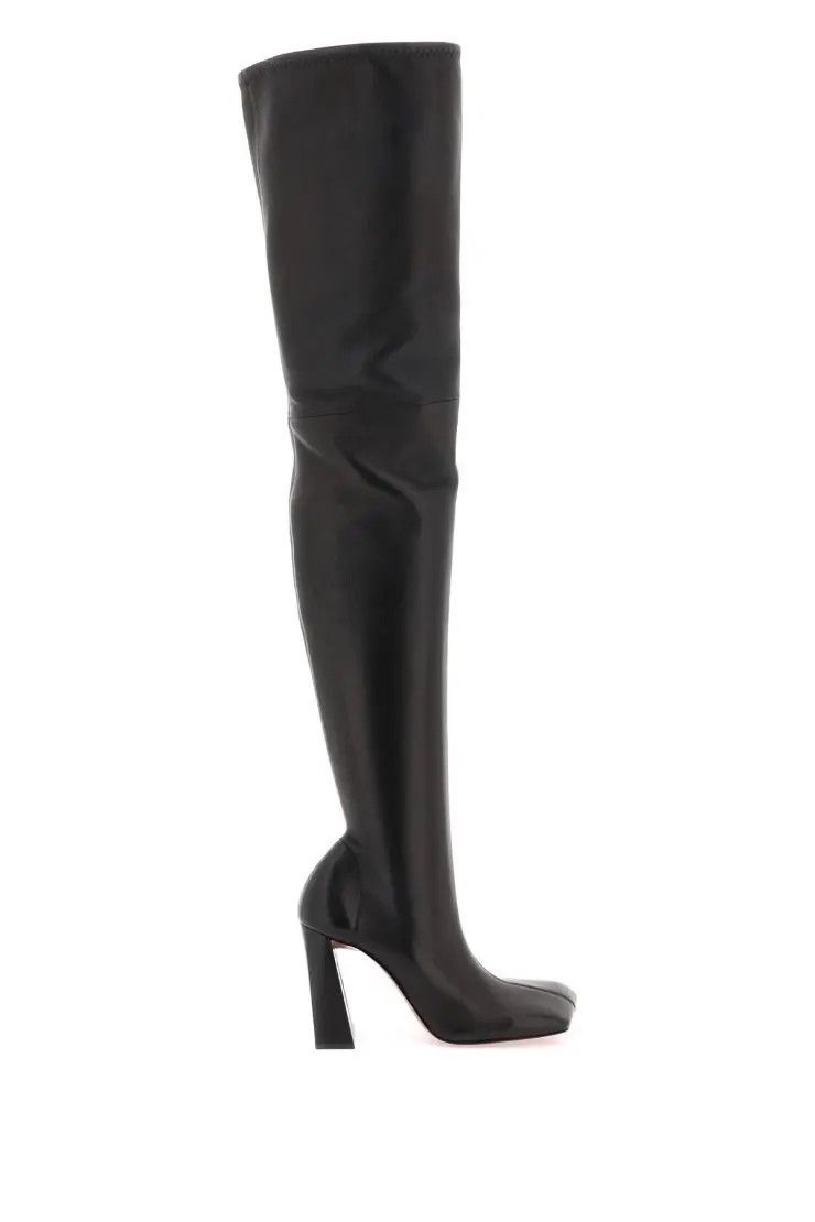 image of Amina Muaddi O1S22I1N0324 Thigh High Boots In Black, Women's (Size 8)