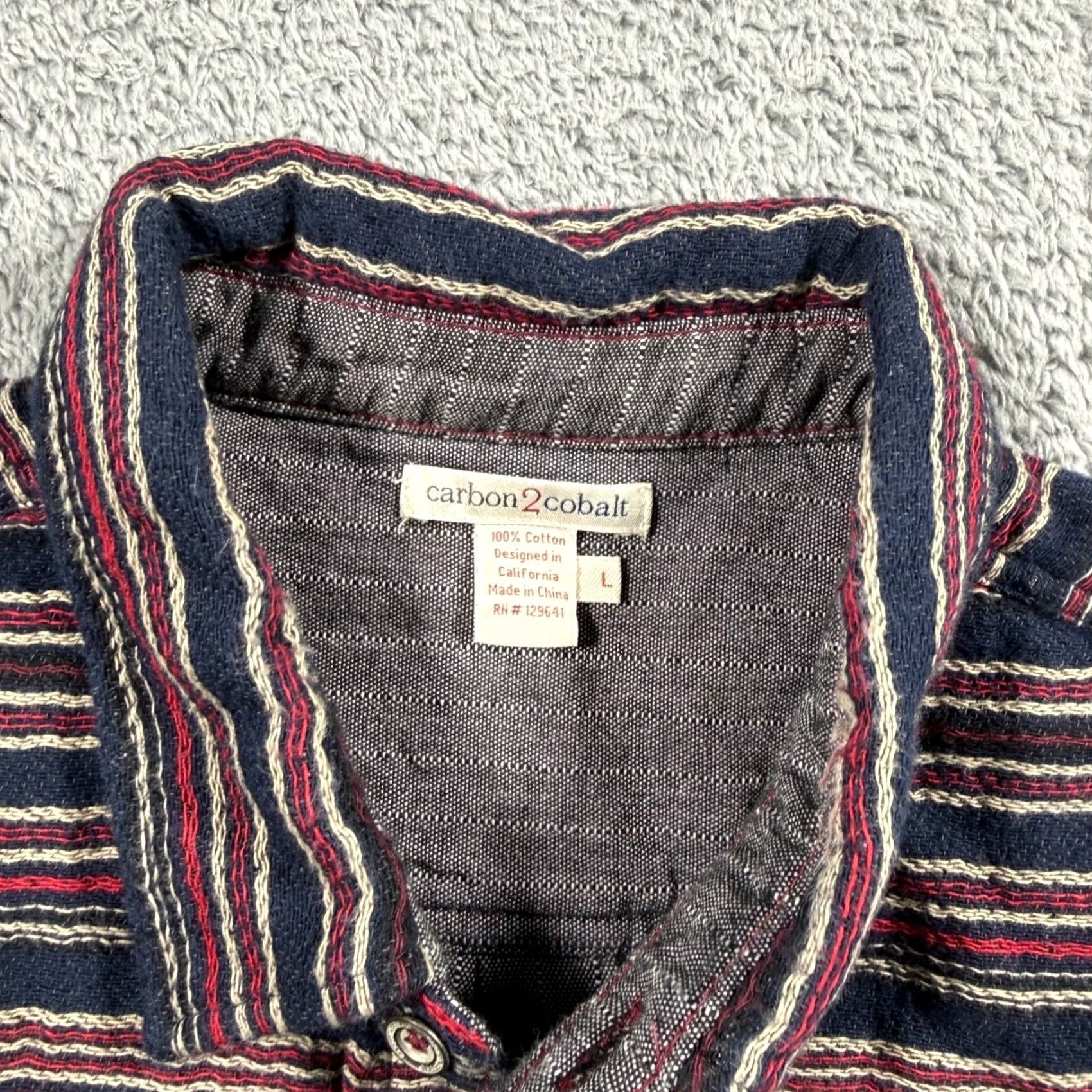 Carbon2Cobalt Carbon2Cobalt Multicolor Heavy Striped Flannel Shirt Shacket Thick Overshirt L Mens Size US L / EU 52-54 / 3 - 3 Thumbnail