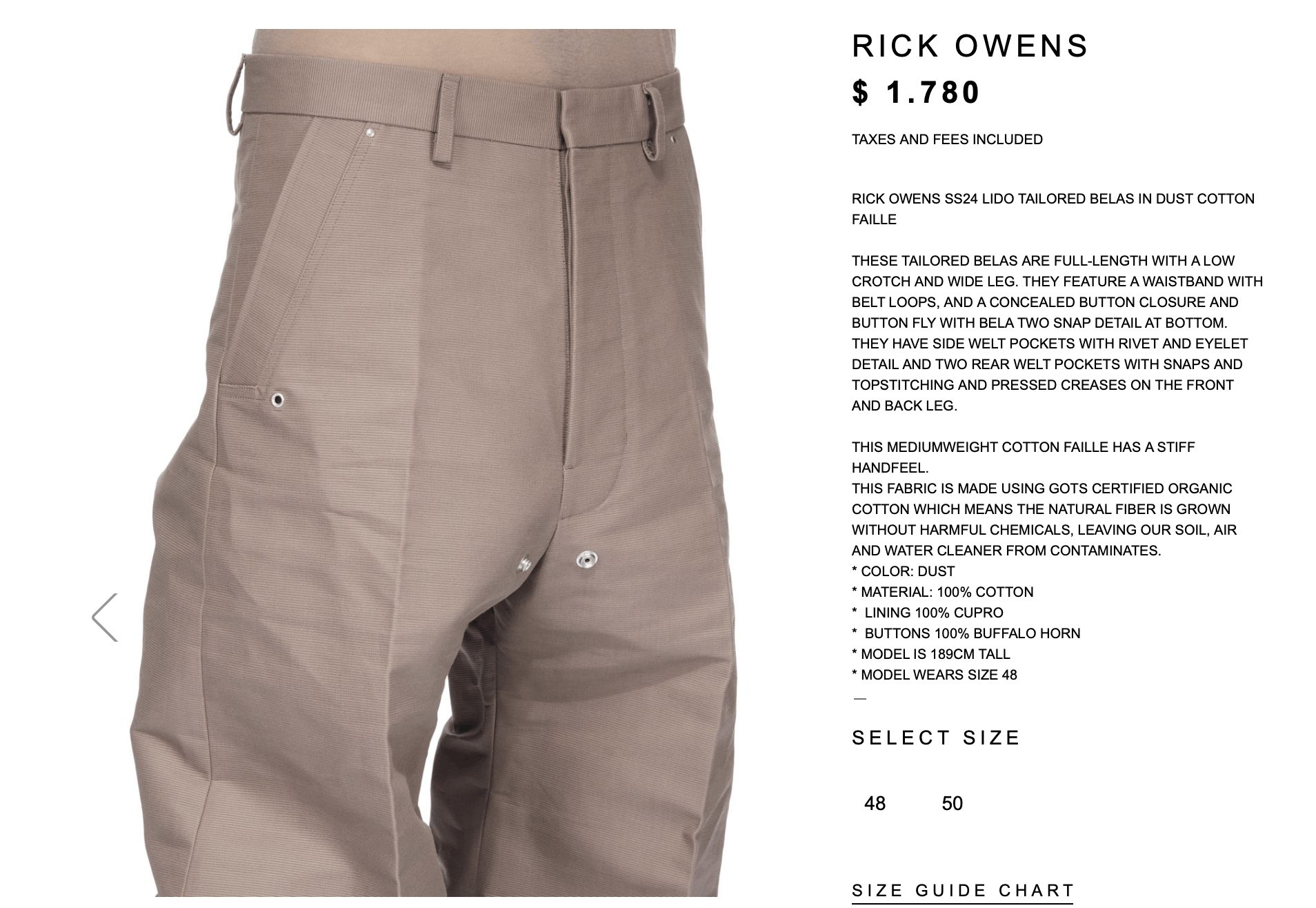Rick Owens Rick Owens tailored Bela pants SS24 size 48 | Grailed