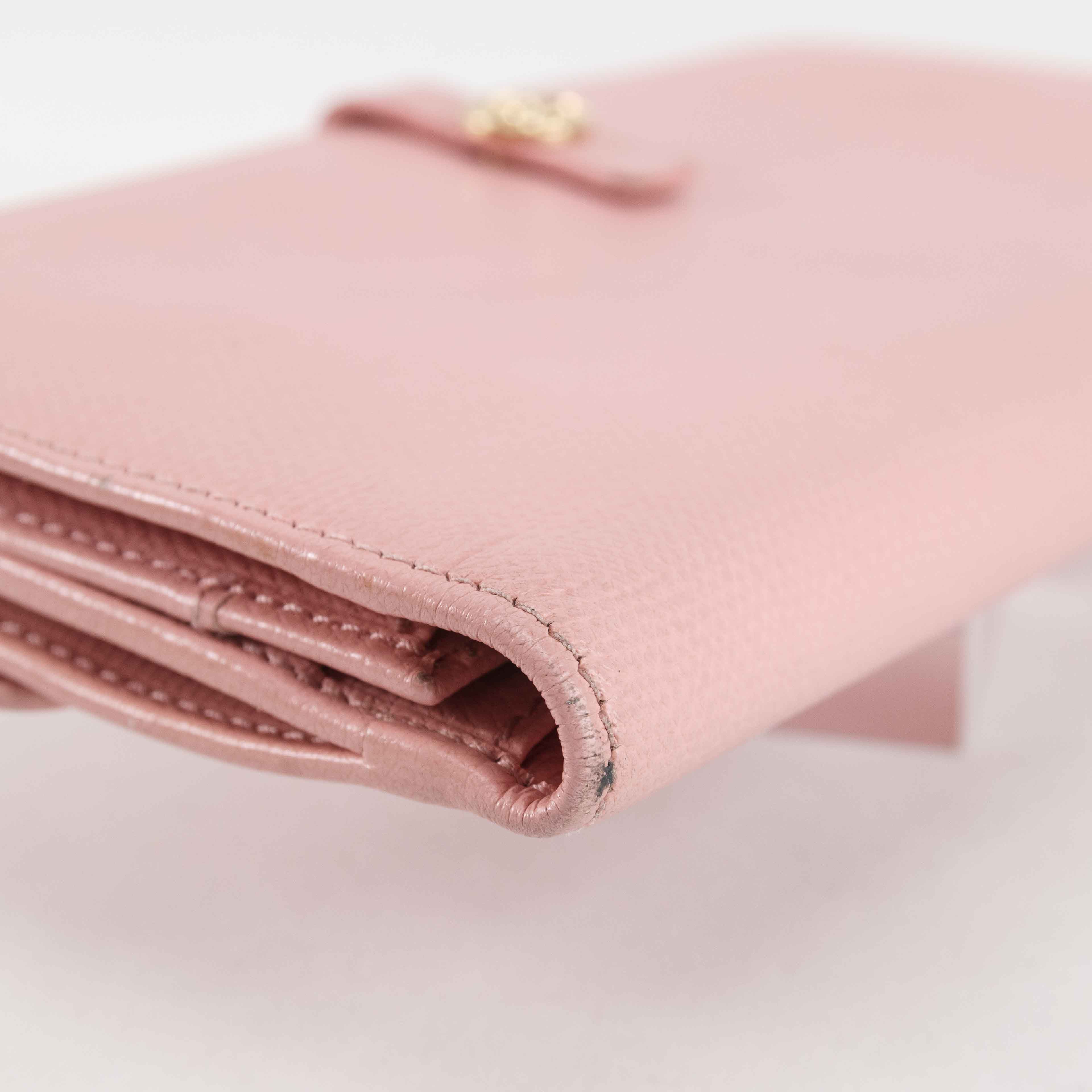 Chanel Chanel Classic Flap Long Wallet in Pink Caviar Leather Size ONE SIZE - 13 Thumbnail