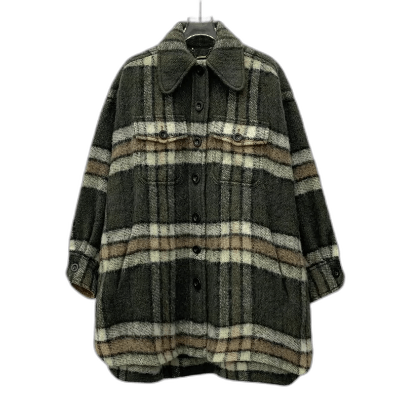 Chloe Green Striped Long Sleeve Button-Up Coat Size XS / US 0-2 / IT 36-38 - 1 Thumbnail