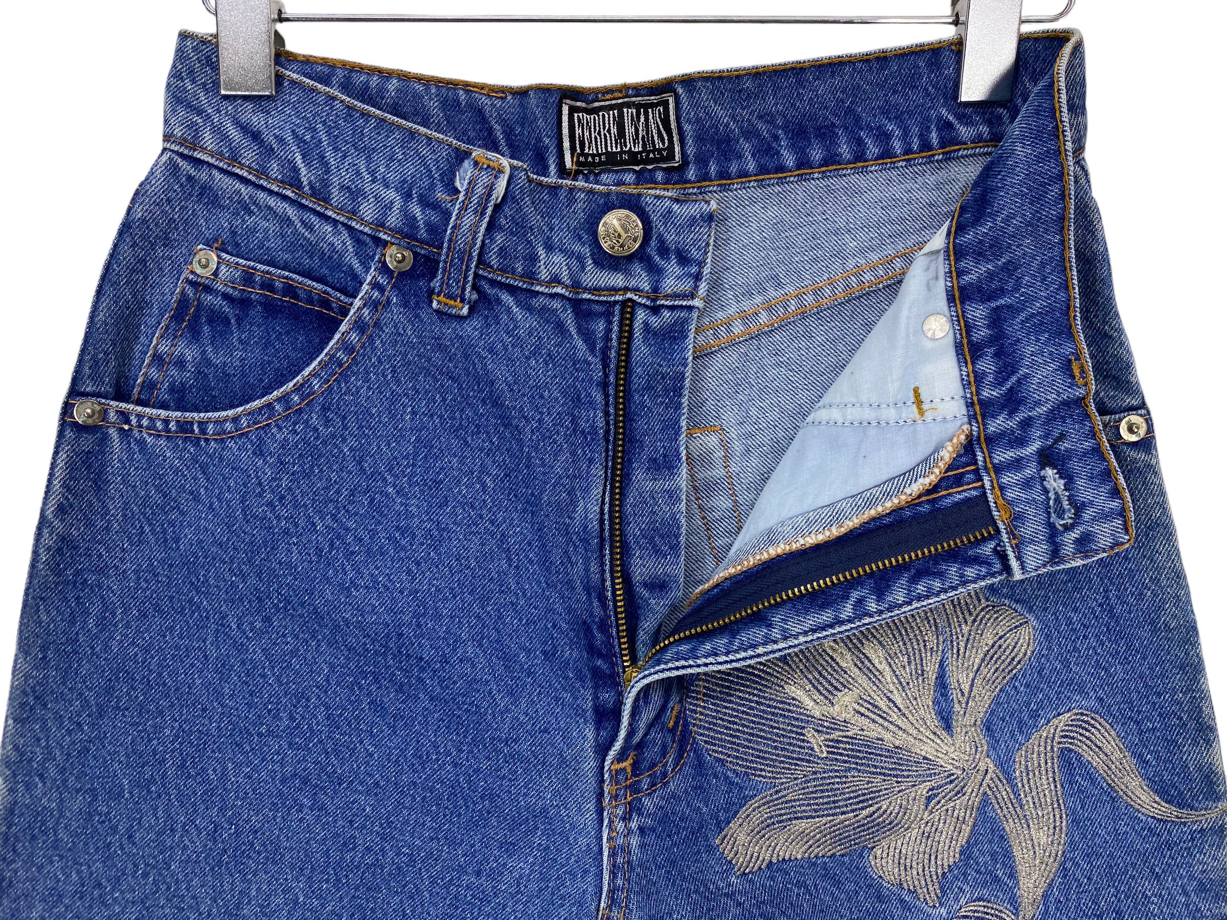 Ferre Ferre Jeans Embroided Flower Jeans Size US 26 / EU 42 - 9 Thumbnail