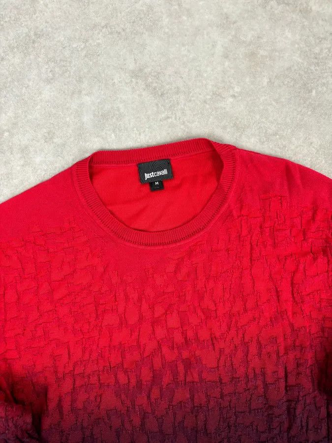 Just Cavalli SS2016 Cavalli Red Black Ombre Wool Gradient Sweater Size US M / EU 48-50 / 2 - 4 Thumbnail