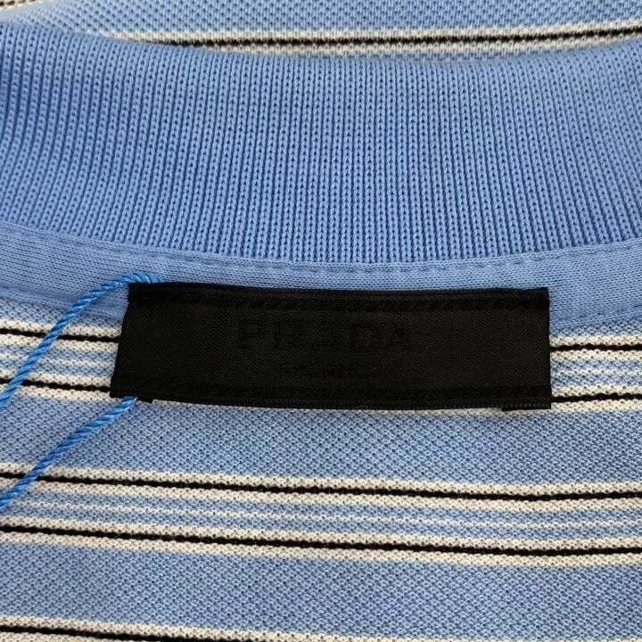 Prada Prada 25th Blue Logo Stripe Polo Shirt Size US S / EU 44-46 / 1 - 6 Thumbnail