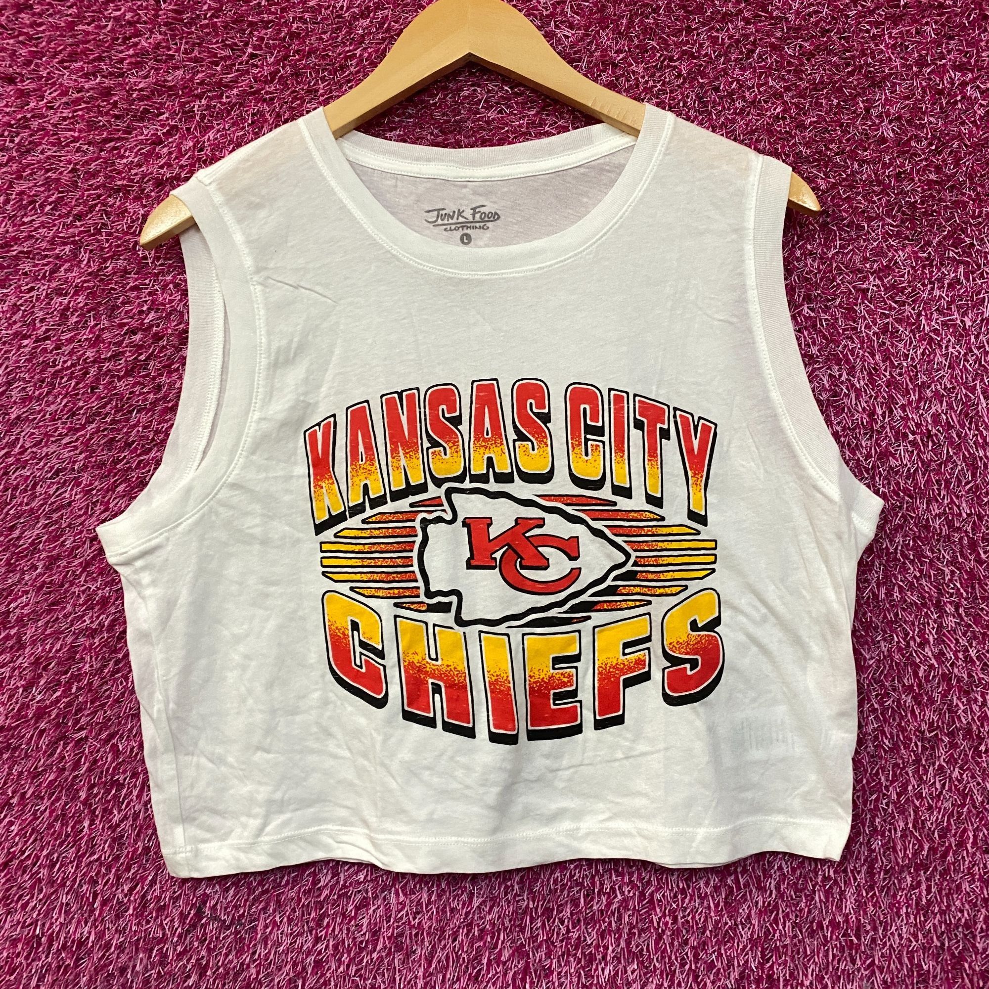 Junk Food Junk Food NFL Kansas City Chiefs Sleeveless Cropped T-Shirt Size L / US 10 / IT 46 - 1 Thumbnail