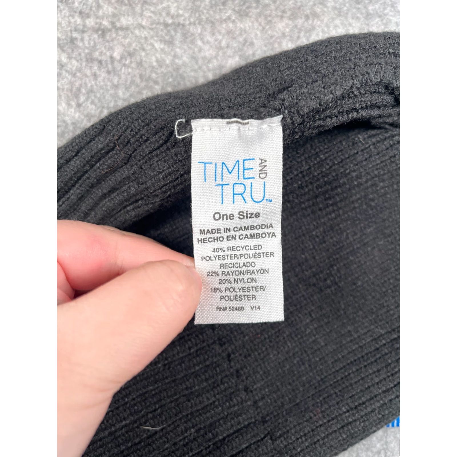 Vintage Time And Tru Beanie Toque Women One Size Black Knit Polyester Blend Snow Winter Size ONE SIZE - 7 Thumbnail