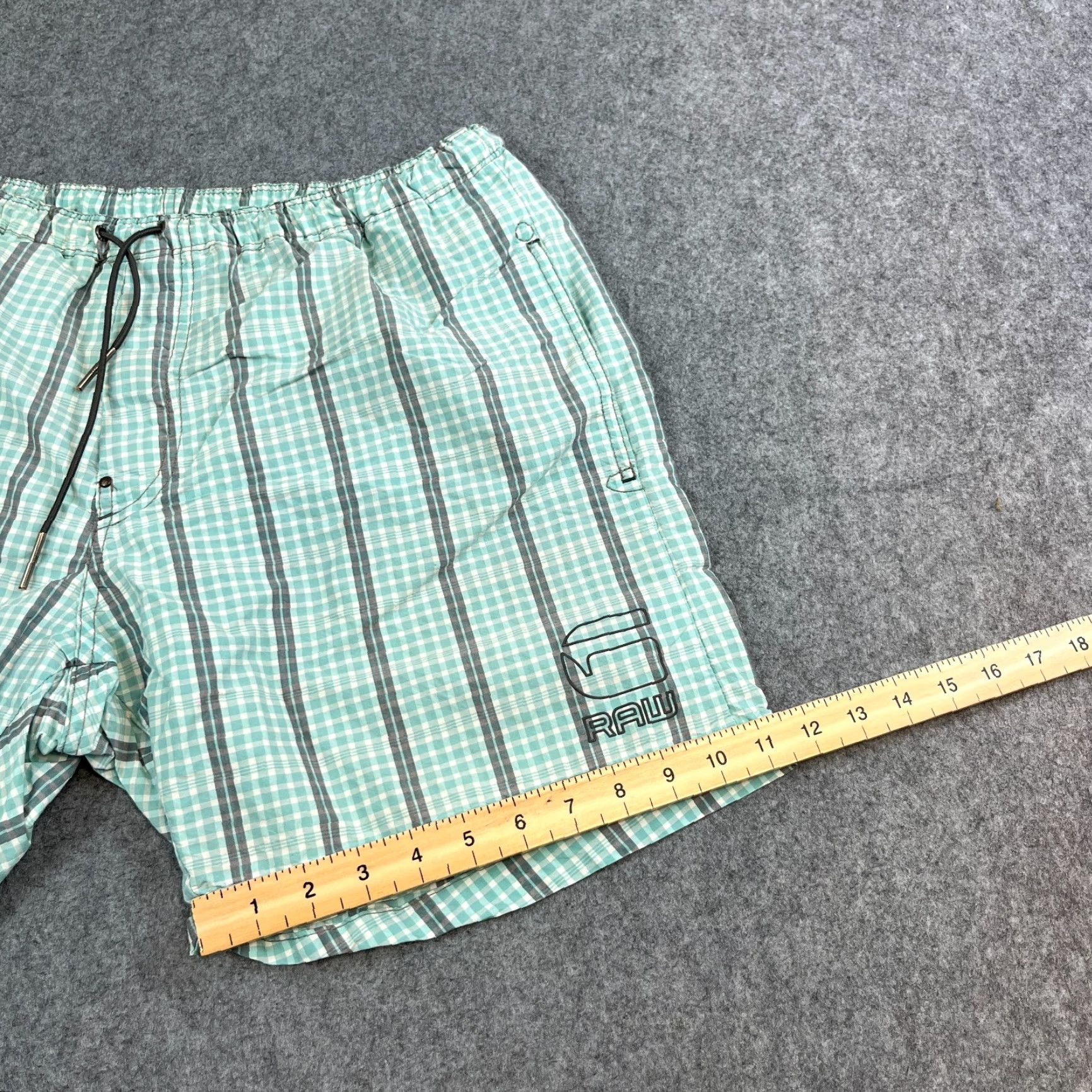 G-Star G-Star Mens Swimming Shorts Trunks 2XL Green Check Plaid Swimwear Shorts Bottom Boys? Size US 39 - 4 Thumbnail