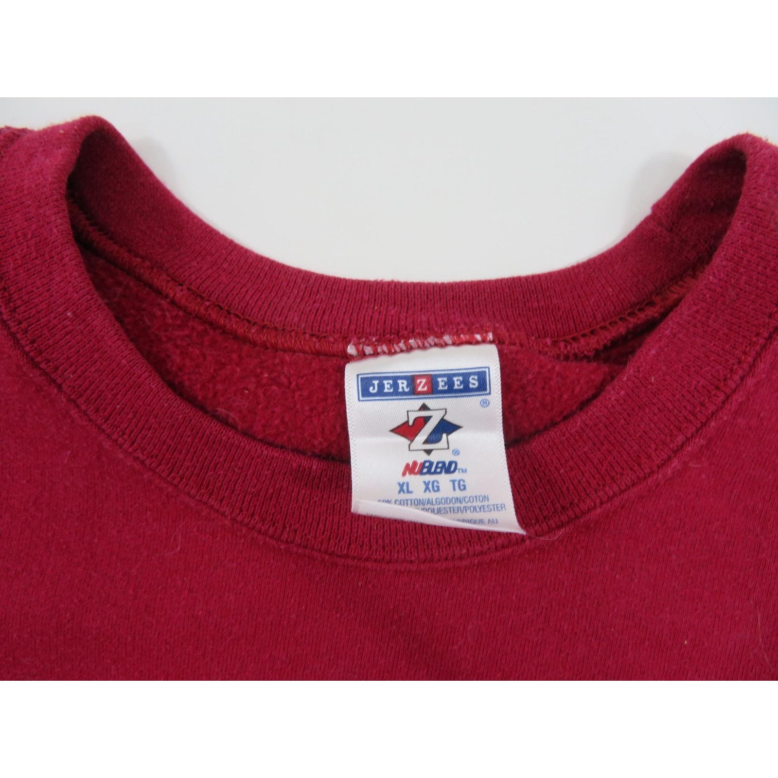 Jerzees Feed The Birds Sweatshirt, Maroon Red, Jerzees Sz XL 1990s Size US XL / EU 56 / 4 - 4 Thumbnail