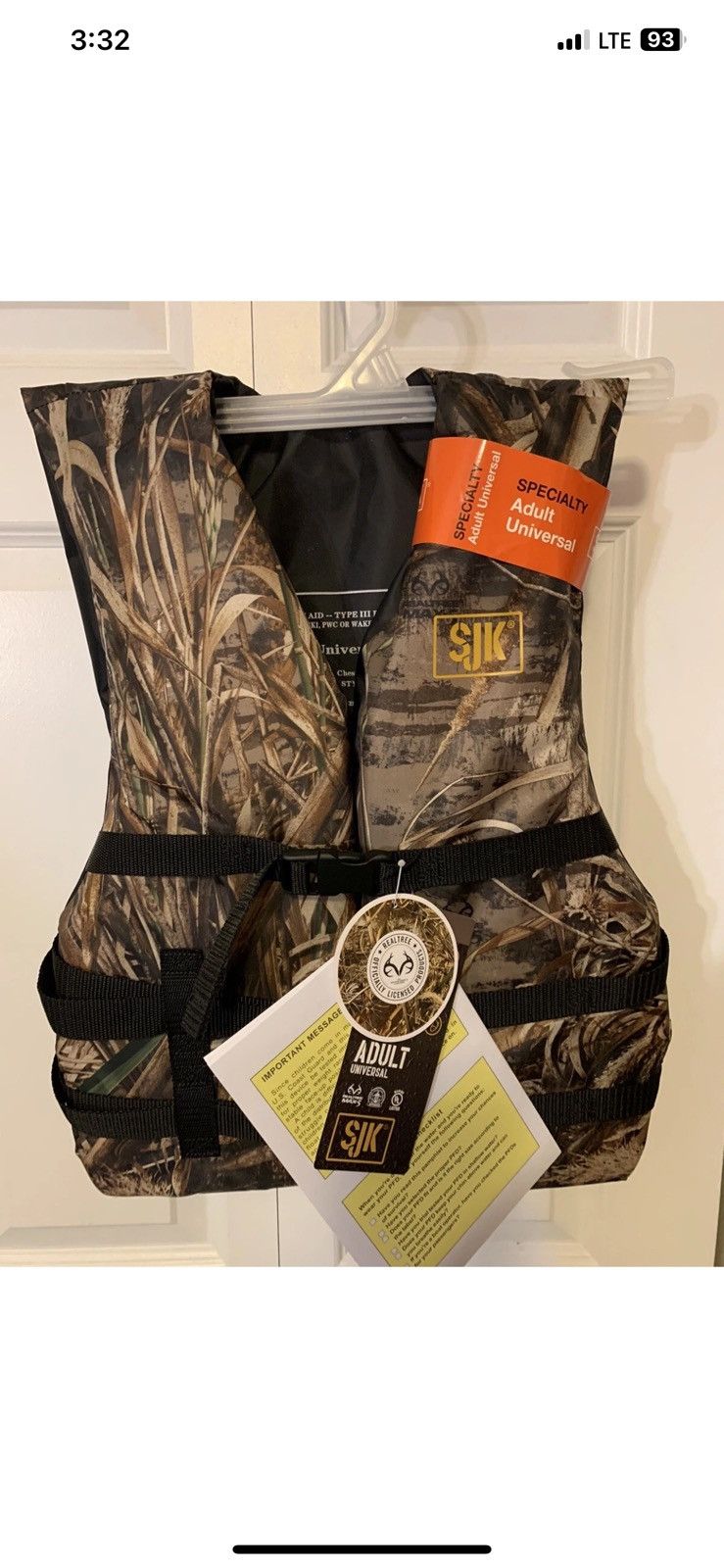 Realtree New SJK Realtree Max 5 adult universal USCG camo life vest Size US XL / EU 56 / 4 - 2 Thumbnail