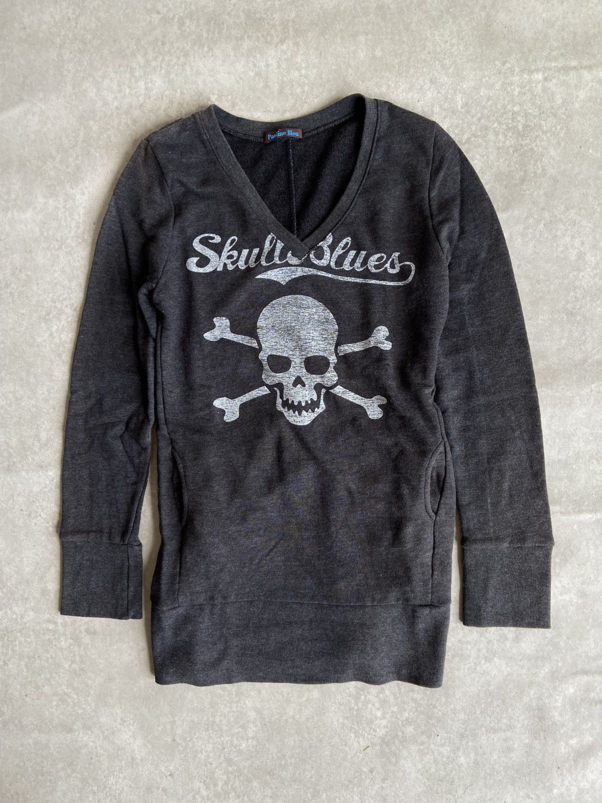 If Six Was Nine × Japanese Brand × Le Grande Bleu (L.G.B.) PAULINE BLEU "Skulls Blues" Logo Sweatshirt Size US M / EU 48-50 / 2 - 1 Thumbnail