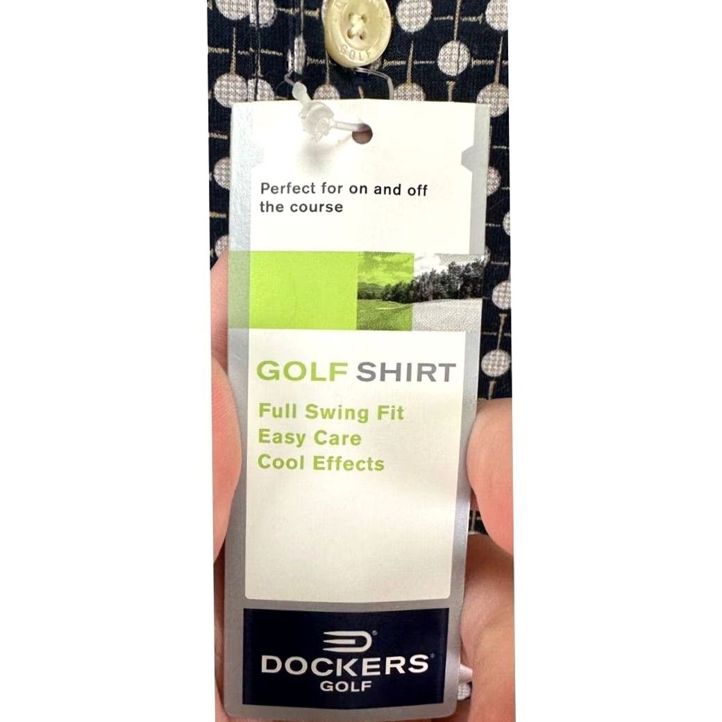 Dockers Dockers Polo Shirt Mens XL Black Polka Golf Mercerized Cotton Rugby NEW Size US XL / EU 56 / 4 - 5 Thumbnail