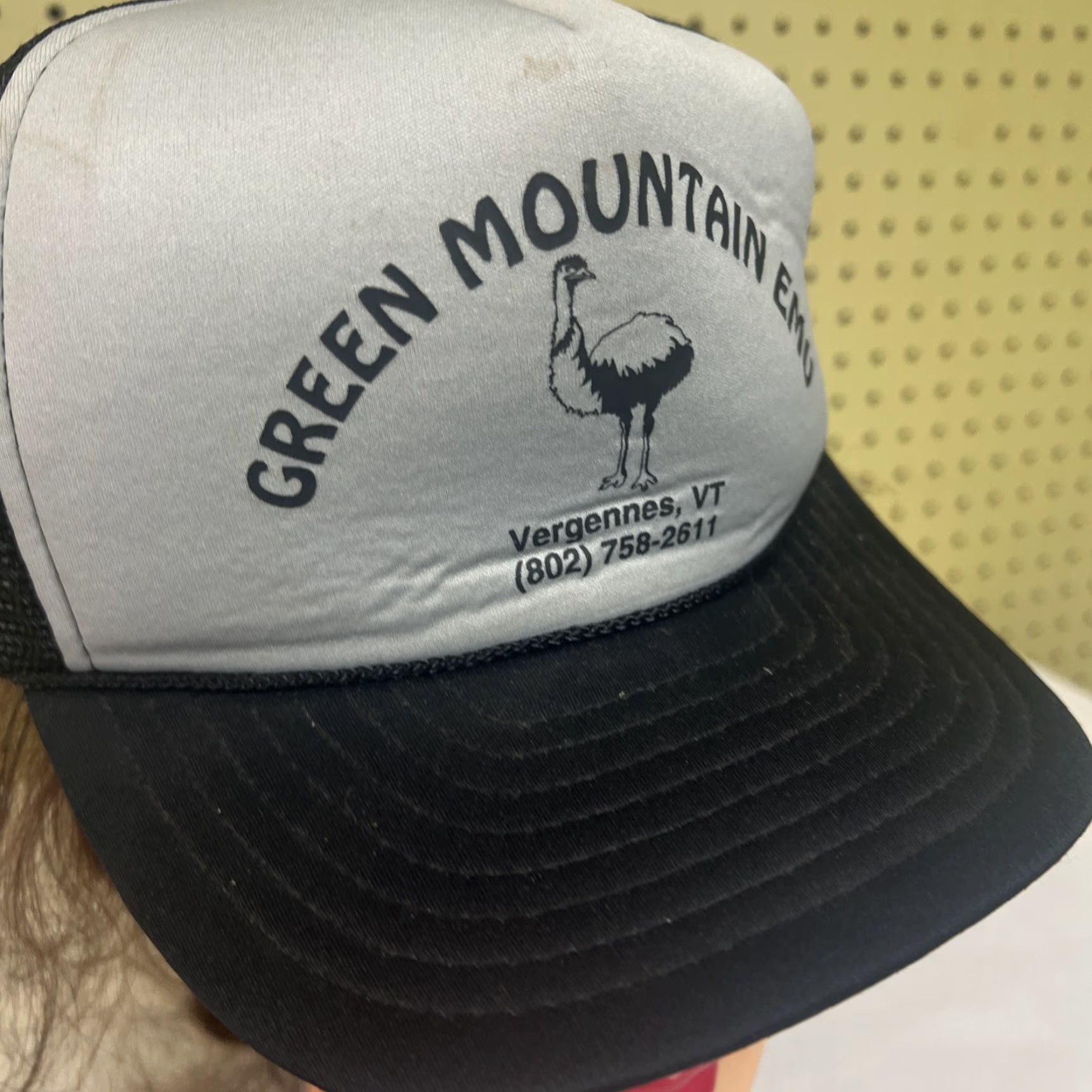 Vintage VINTAGE Green Mountain Emu Vergennes Vermont snapback hat Big Bird Cobra Baseball Cap Unisex Adults One Size Black Polyester Nylon Birds 90s Size ONE SIZE - 3 Thumbnail