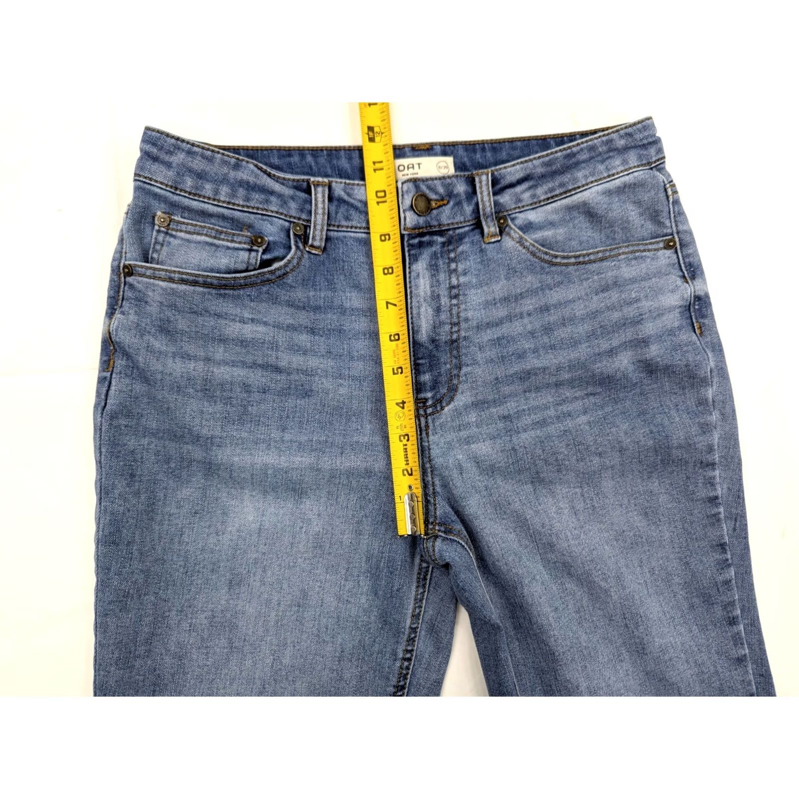 Vintage Oat New York Blue Jeans Women 8 30x26 High Rise Straight Medium Wash Denim 5-Pocket Stretch Vintage: No (Not Vintage) Size 30" / US 8 / IT 44 - 4 Thumbnail
