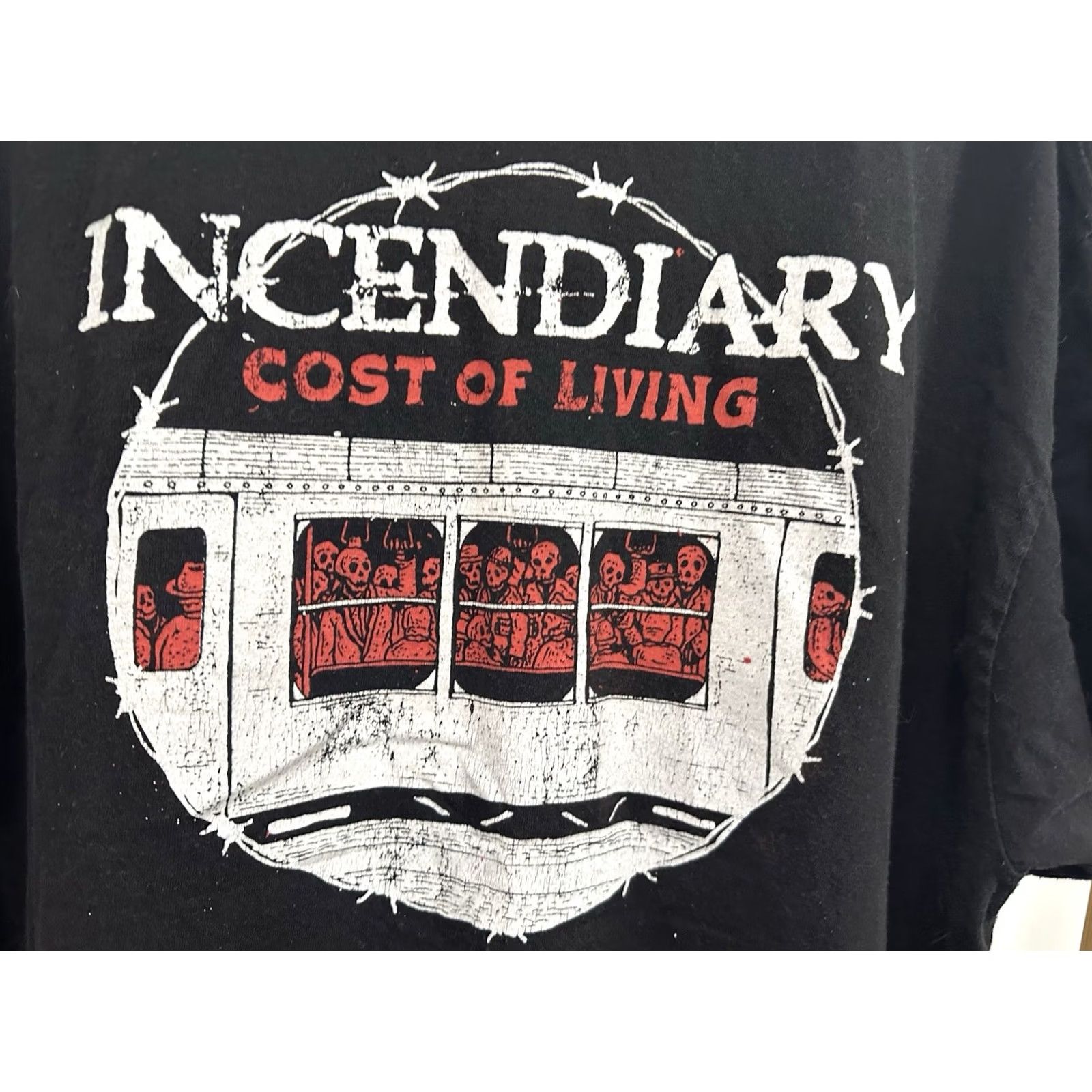 Vintage VTG Incendiary Cost of Living NYHC Hardcore Punk Rock Band Promo T-Shirt 2XL Black Mens Short Sleeve 2XL NYHC Punk Rock Promo Shirt Size US XXL / EU 58 / 5 - 3 Thumbnail