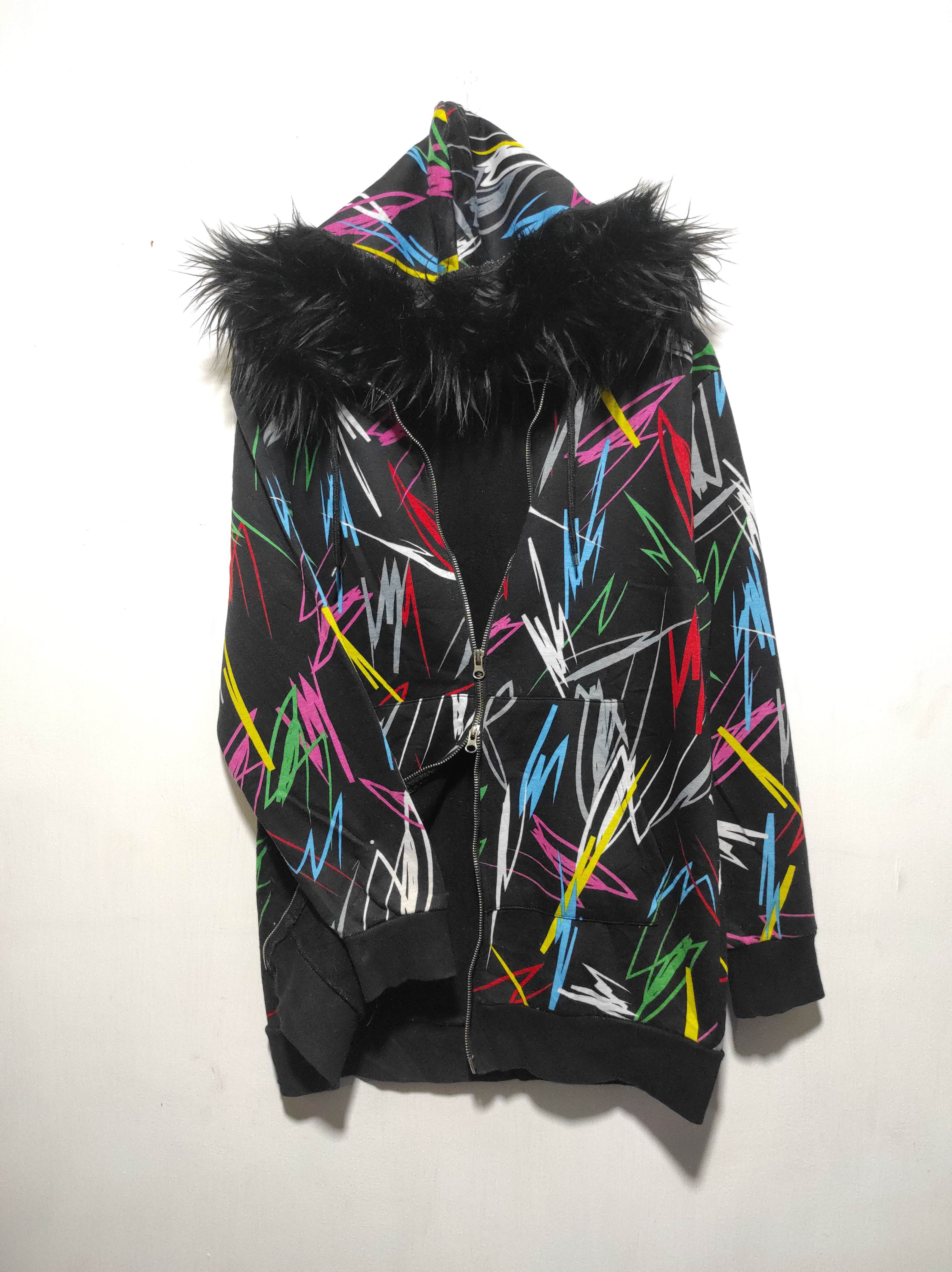 Hysteric Glamour Black Multicolor Double Zip Fur Hoodie LGB i6w9 style Size US M / EU 48-50 / 2 - 3 Thumbnail