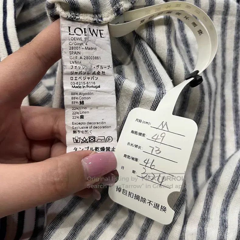 Loewe Loewe Black and White Striped Logo Short-sleeve Size M / US 6-8 / IT 42-44 - 4 Thumbnail