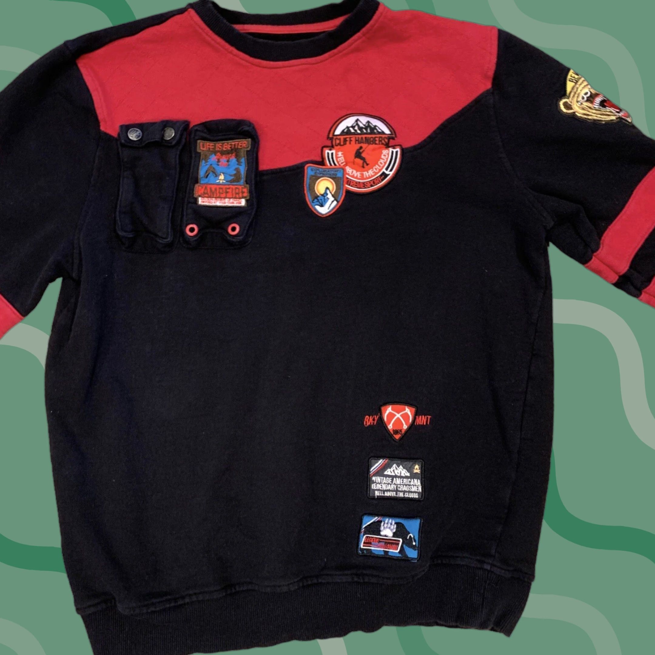 Vintage VINTAGE Americana Black & Red Hiking Logos Pullover Sweatshirt Mens Sz Large Size US L / EU 52-54 / 3 - 1 Thumbnail