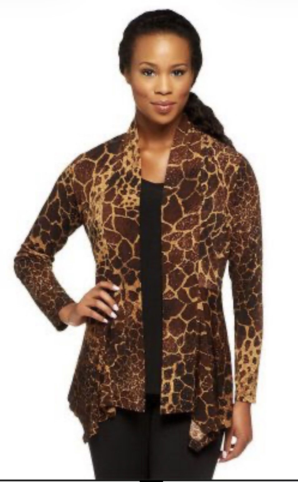 Other Susan Graver Women Open Front Animal Print Cardigan Medium Size M / US 6-8 / IT 42-44 - 8 Thumbnail
