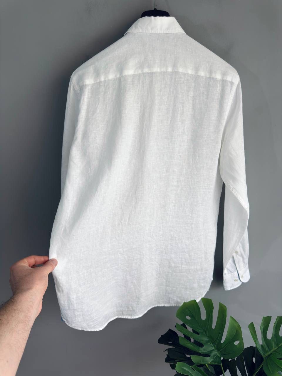 Other Paul Kehl Zurich Men's White Custom Fit Linen Shirt, Size M Size US M / EU 48-50 / 2 - 10 Thumbnail