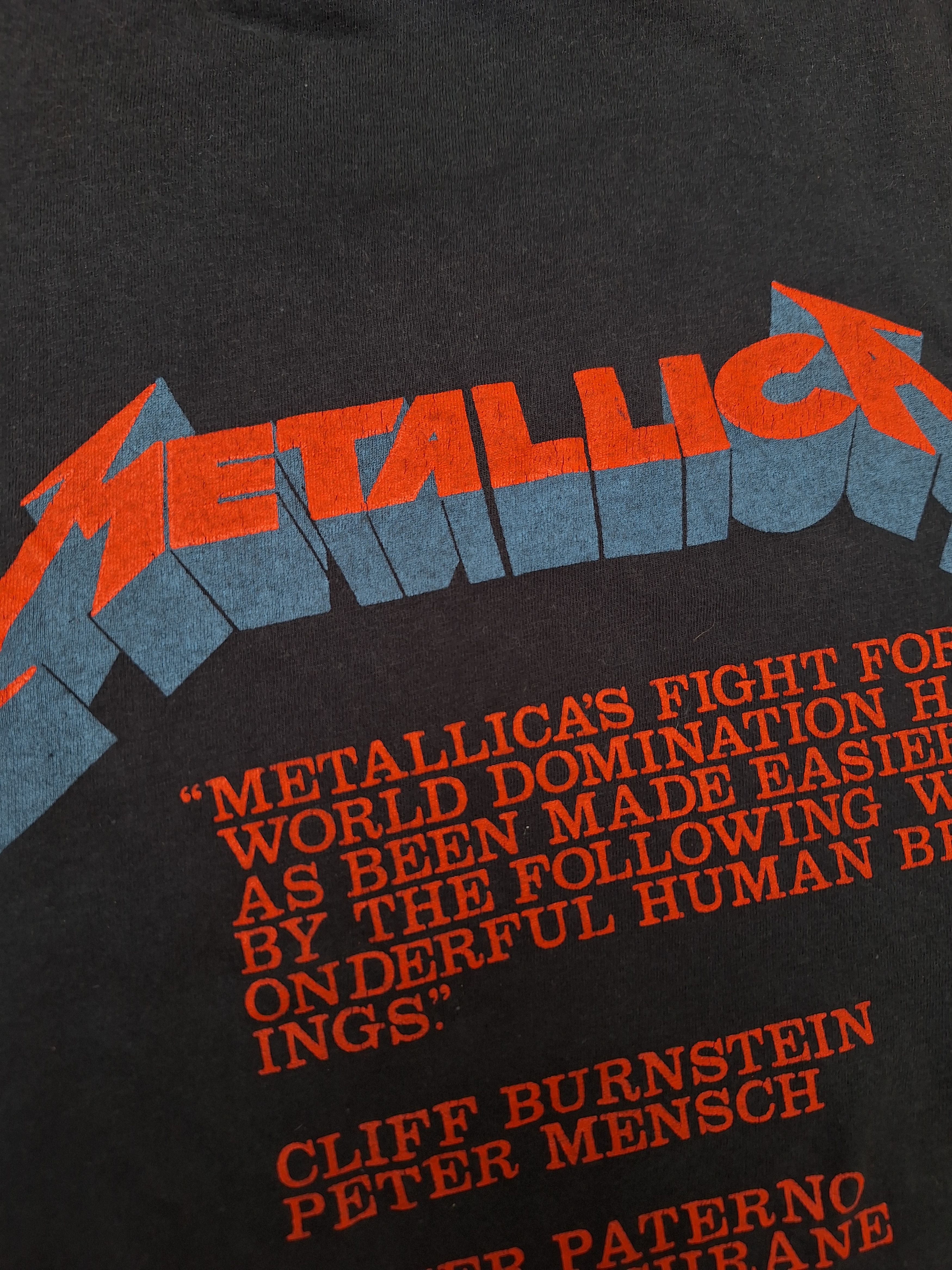 Japanese Brand 🔥RARE🔥 Vintage 90s metallica hammer of justice tour tee Size US XL / EU 56 / 4 - 9 Thumbnail