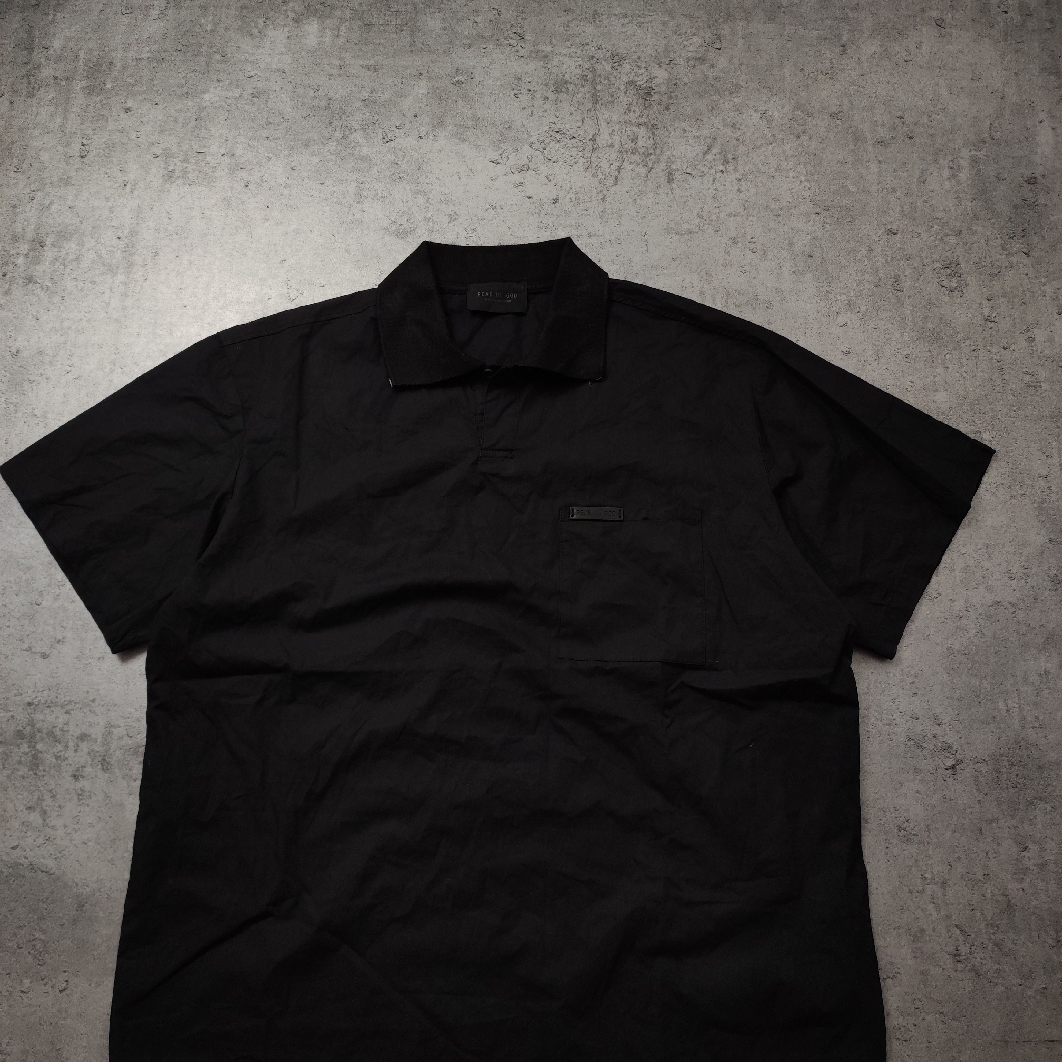 Essentials × FOG × Fear of God RARE FOG Fear Of God Big Back Logo Blackout Polo Shirt Size US S / EU 44-46 / 1 - 3 Thumbnail