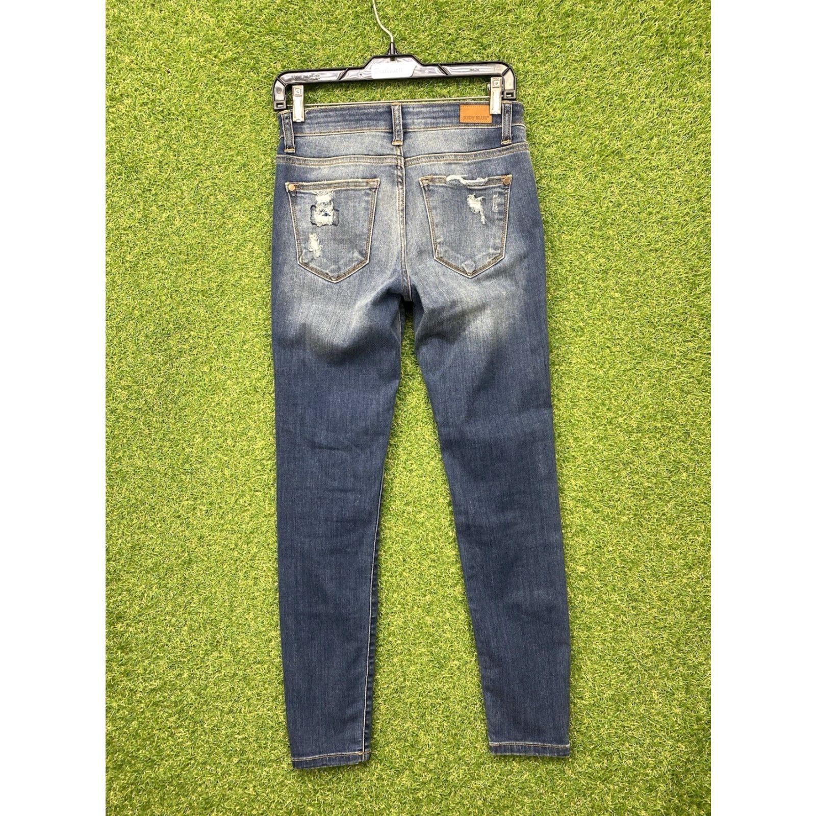 Vintage Judy Blue Jeans Womens Skinny Fit Stretch Distressed 26x28 Blue 3/26 Patch Flannel Vintage: No Zip Jeans Mens? Size 26" / US 2 / IT 38 - 2 Thumbnail