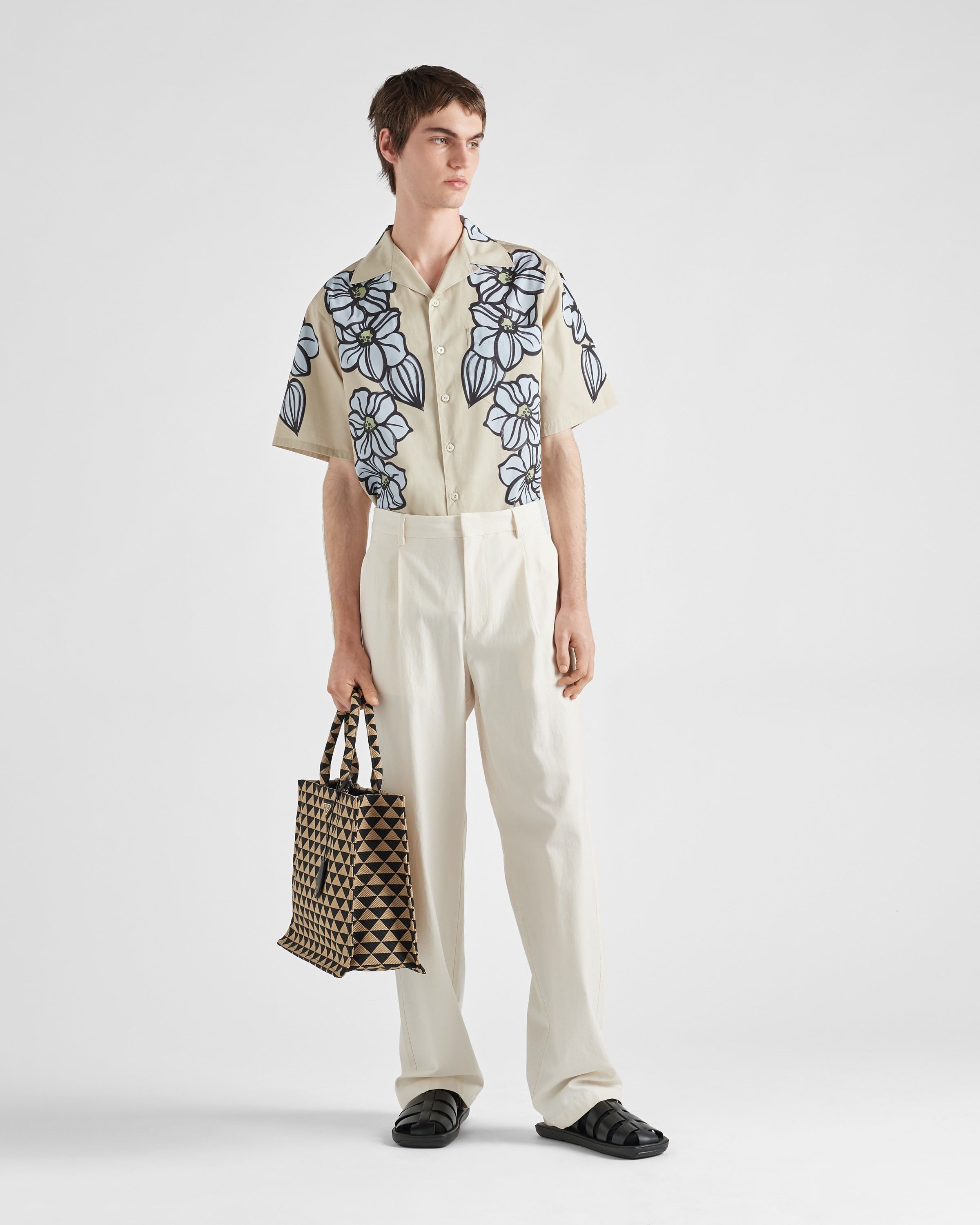 Prada o1bcso1str1025 Popeline Camelia Shirt in Multicolor Size US XS / EU 42 / 0 - 2 Thumbnail