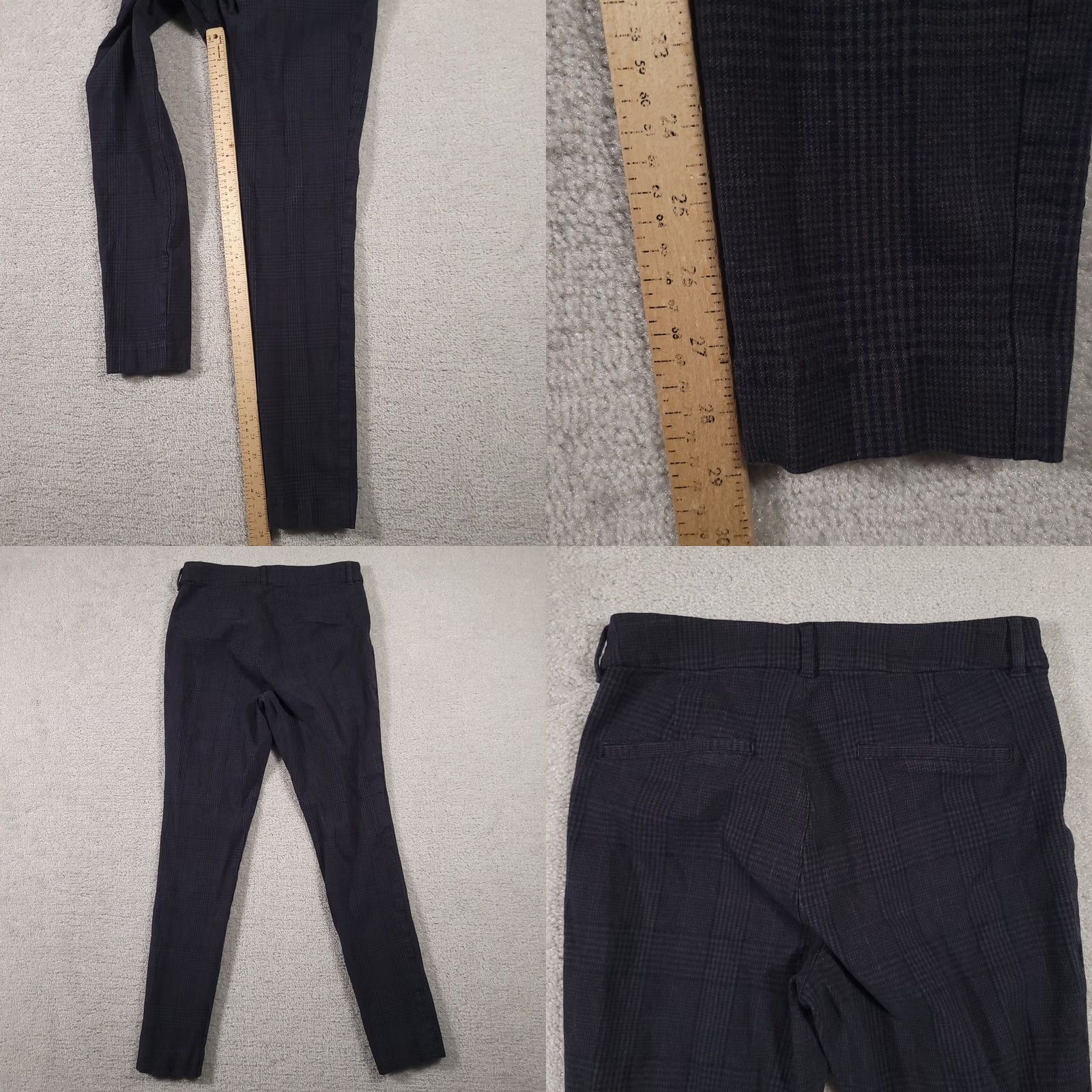 Old Navy VINTAGE Old Navy Pixie High-Rise Pants Secret-Slim Pockets Women's 8 Blue Plaid Knit Size 28" / US 6 / IT 42 - 8 Thumbnail