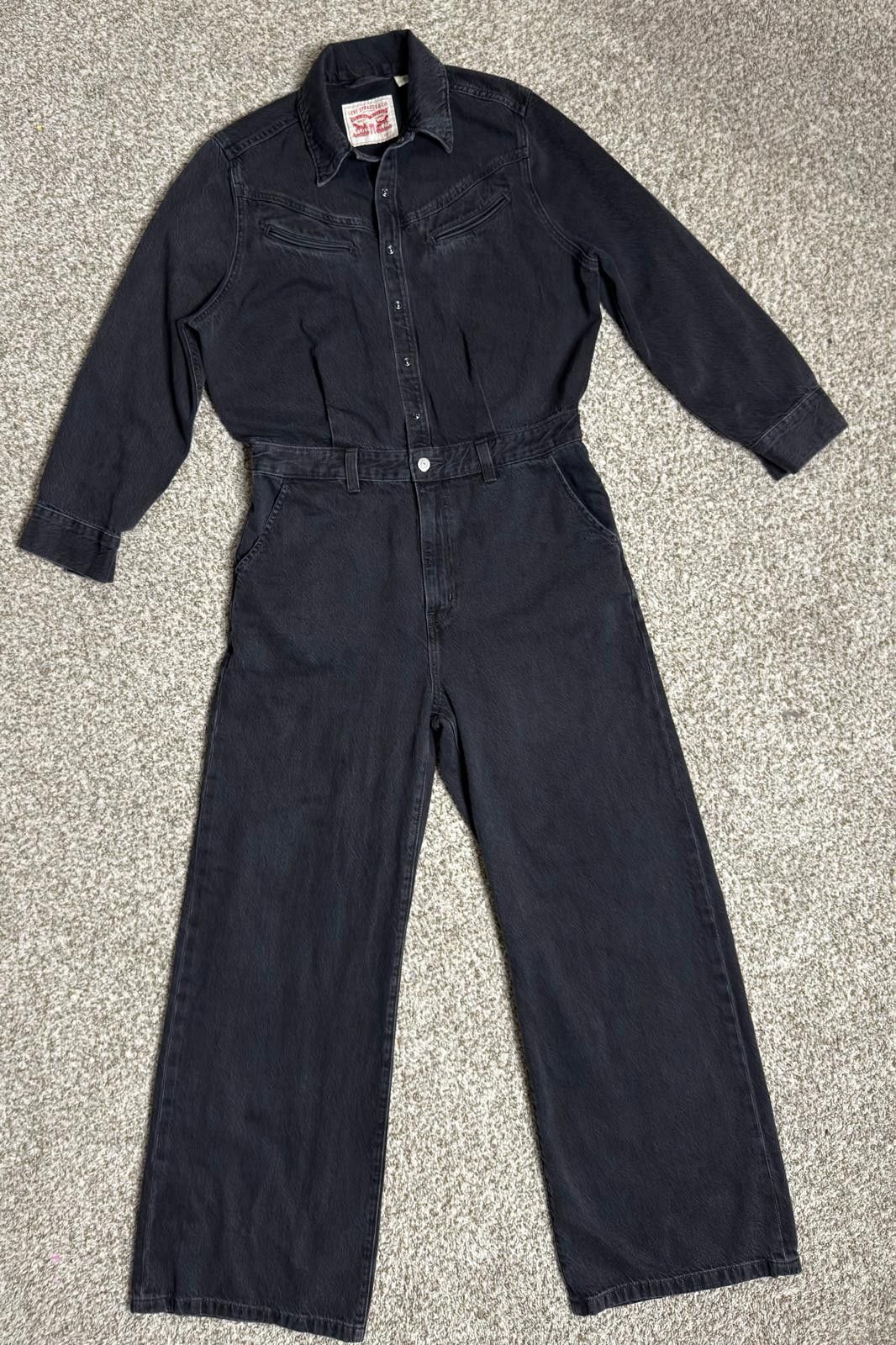 Levi's Levi's Rinoa Wide-Leg Jumpsuit - Black Denim - Size Large Size 34" / US 12 / IT 48 - 1 Thumbnail